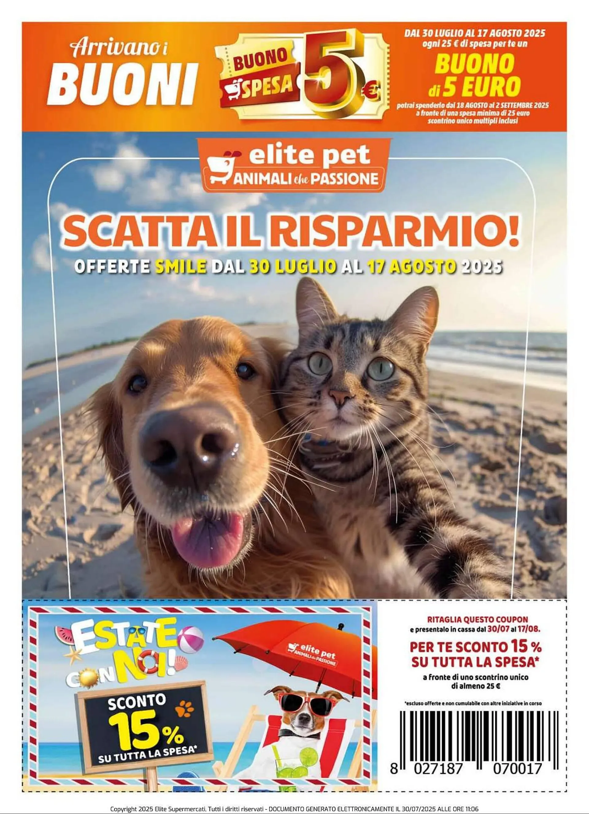 Volantino Elite Pet da 30 luglio a 17 agosto di 2025 - Pagina del volantino 1