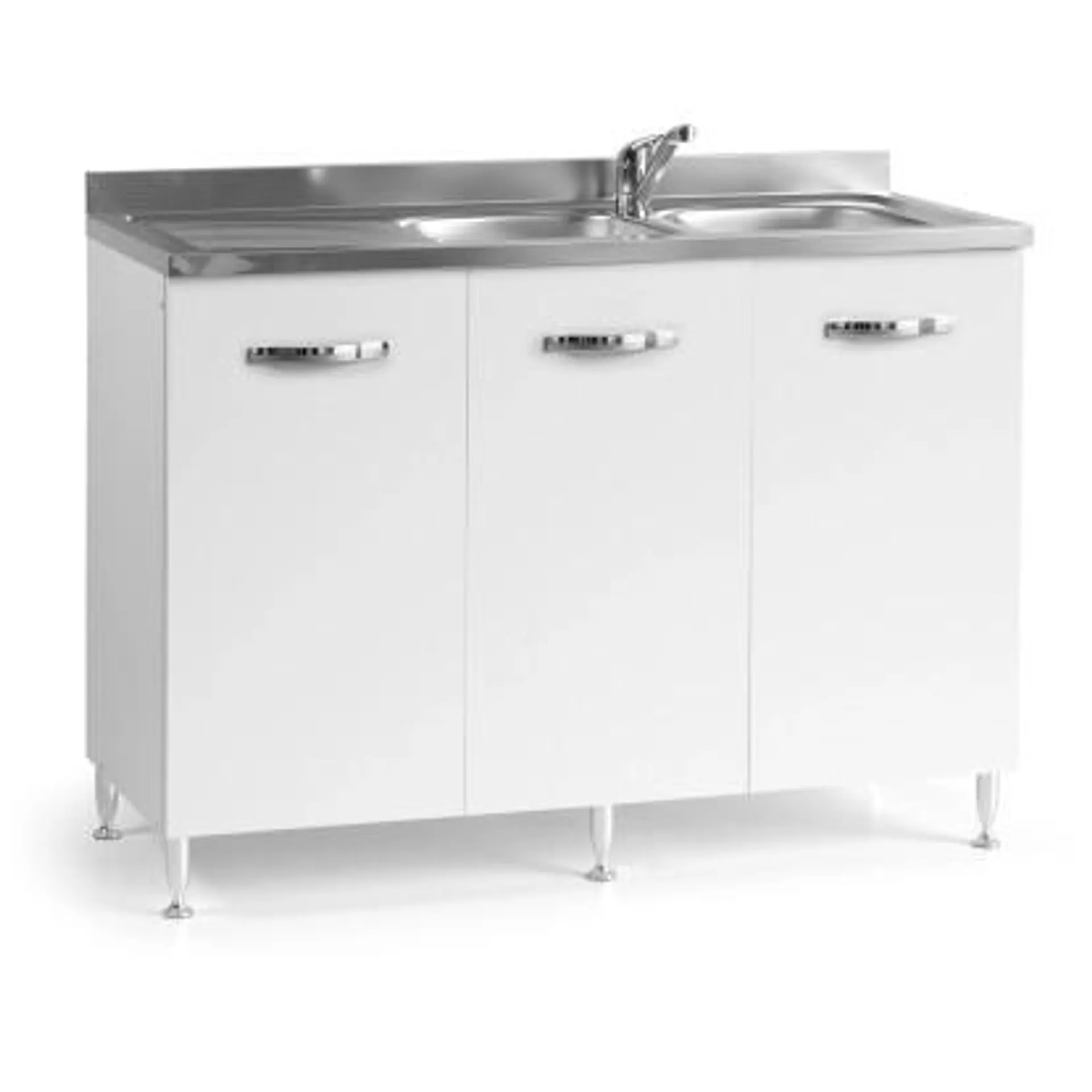 Base cucina sottolavello 3 ante 120 cm bianco frassinato