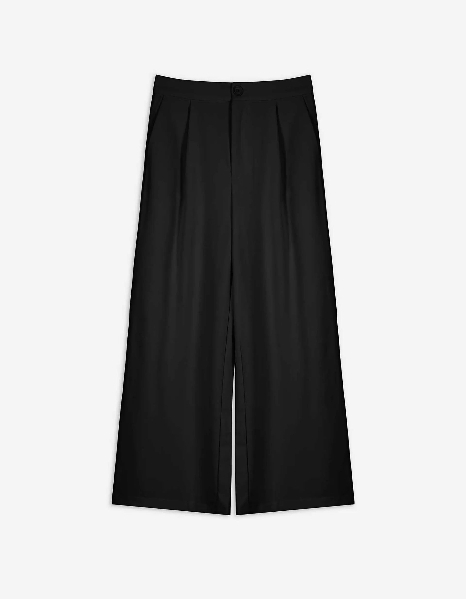 Pantaloni culotte - Misto viscosa - nero