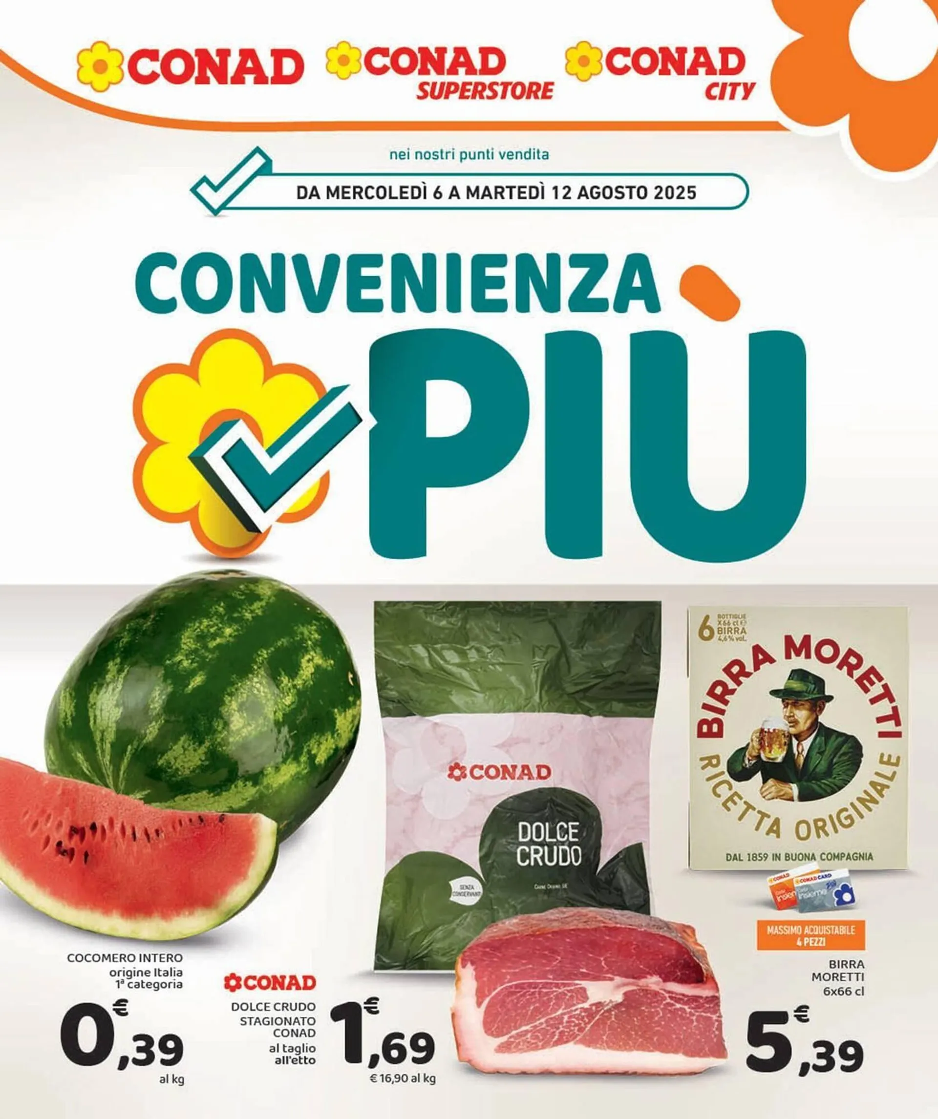 Volantino Conad da 6 agosto a 12 agosto di 2025 - Pagina del volantino 1