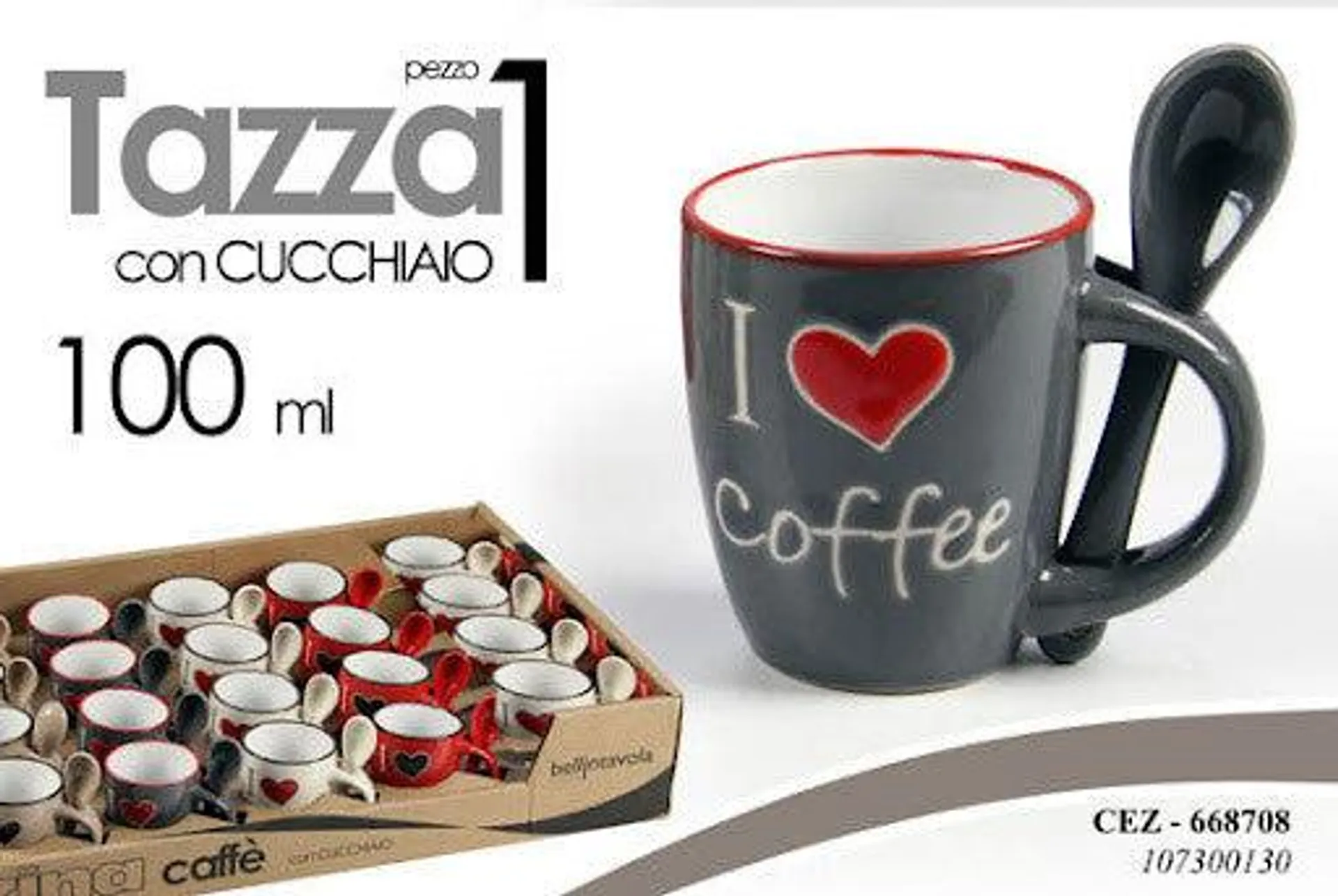 Gicos Tazza con Cucchiaio 100ml 56x67 assortiti