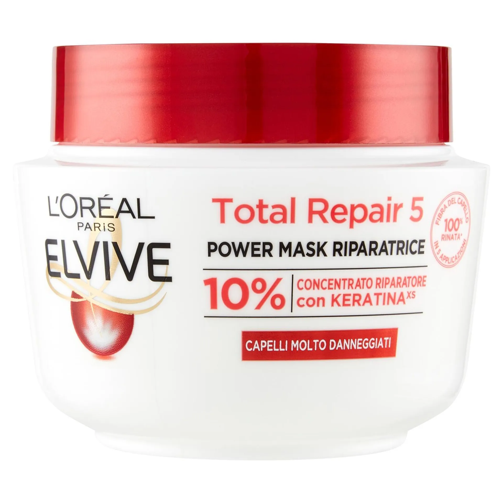 L'Oréal Paris Maschera Capelli Elvive Total Repair 5, Ricostituente per Capelli Sciupati 300 ml