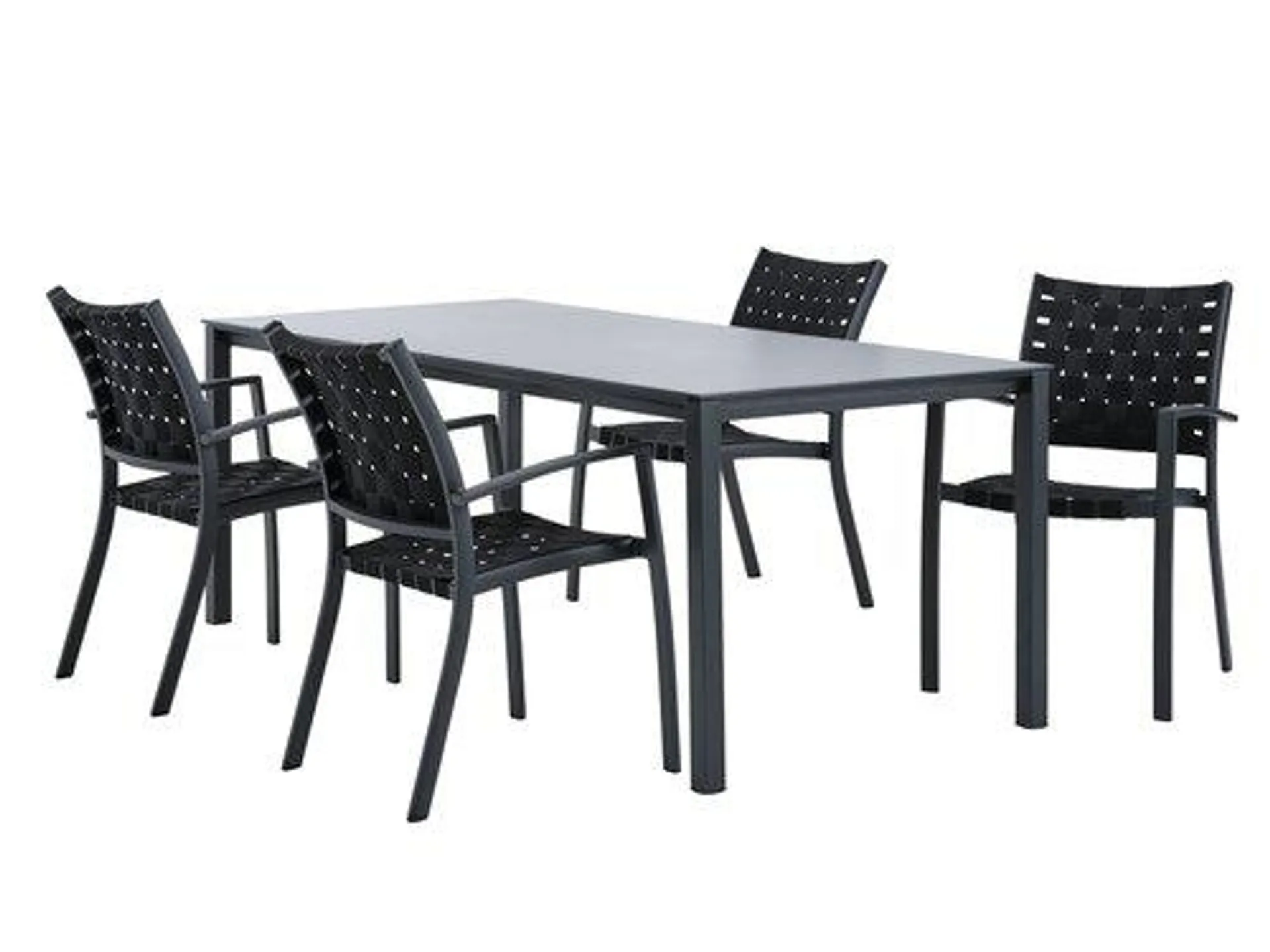 Tavolo LANGET L207 cm + 4 Sedie JEKSEN nero