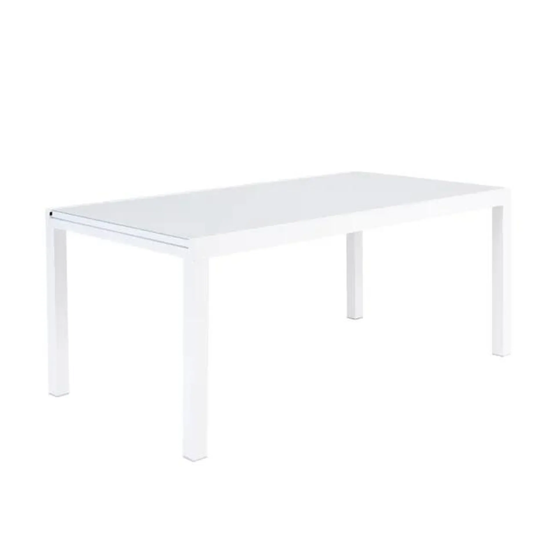 Tavolo da giardino allungabile Lyra NATERIAL in alluminio bianco con piano in vetro per 10 persone 180/260x96cm