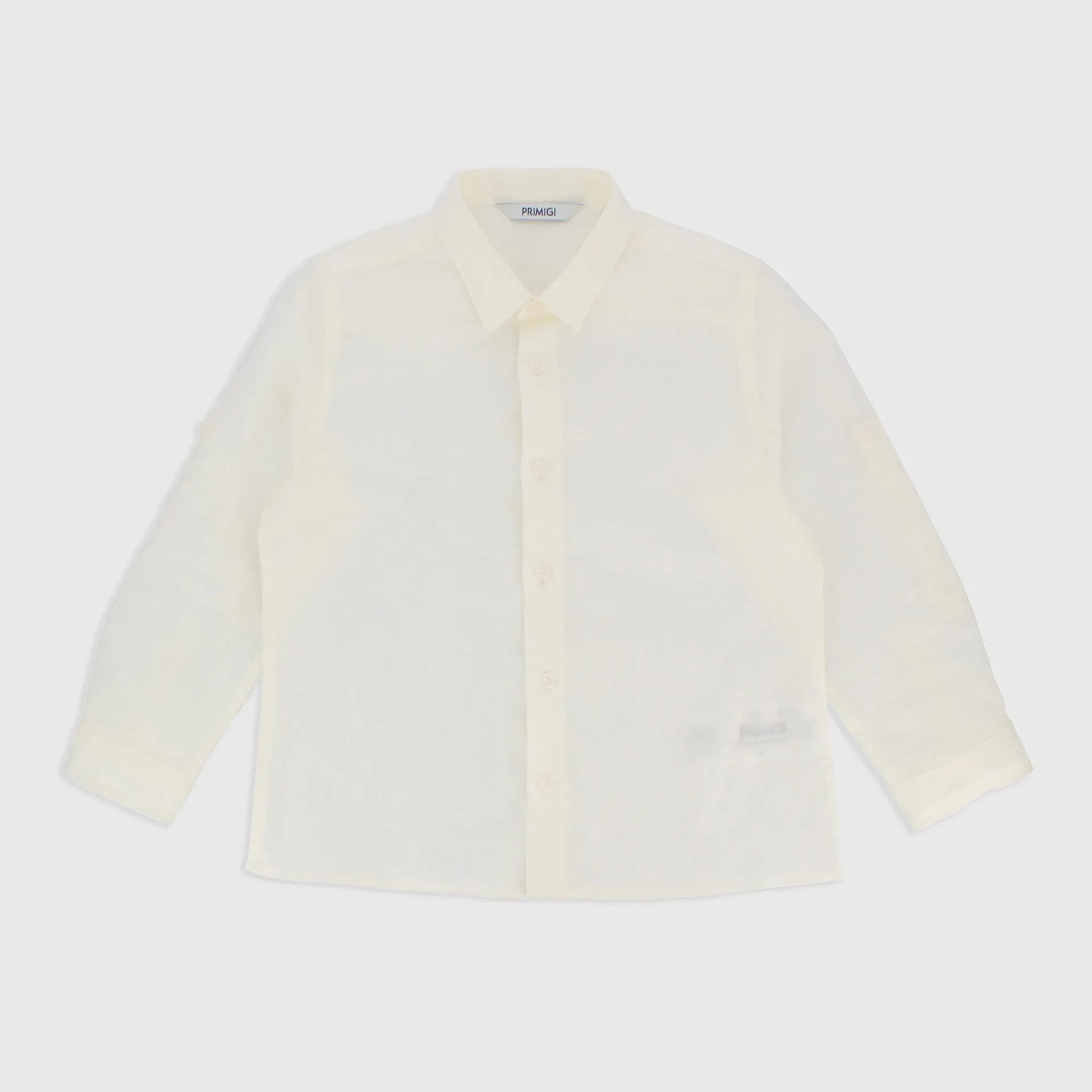 Camicia in cotone-lino da Bambino, BIANCO