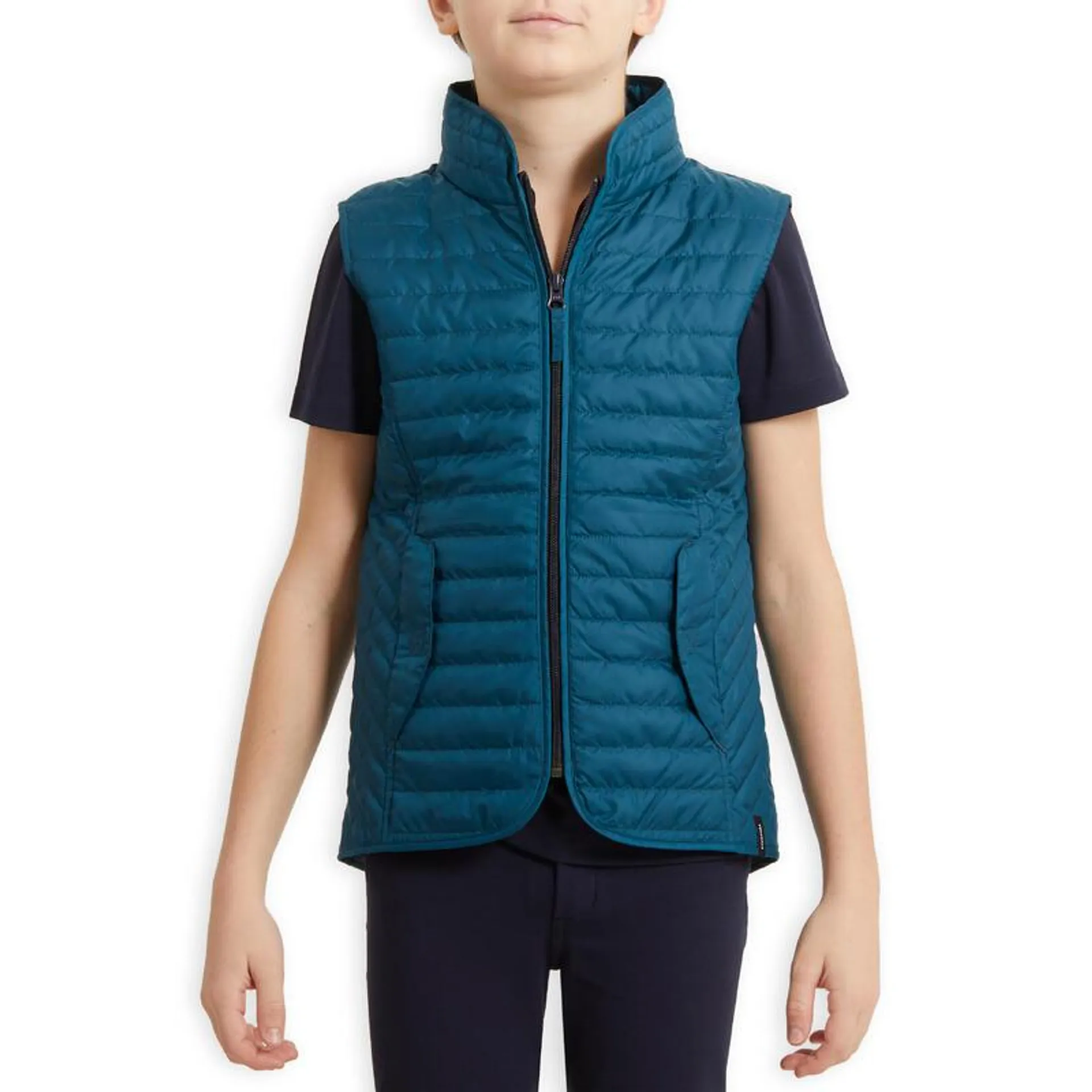 Gilet equitazione bambino 100 piumino blu