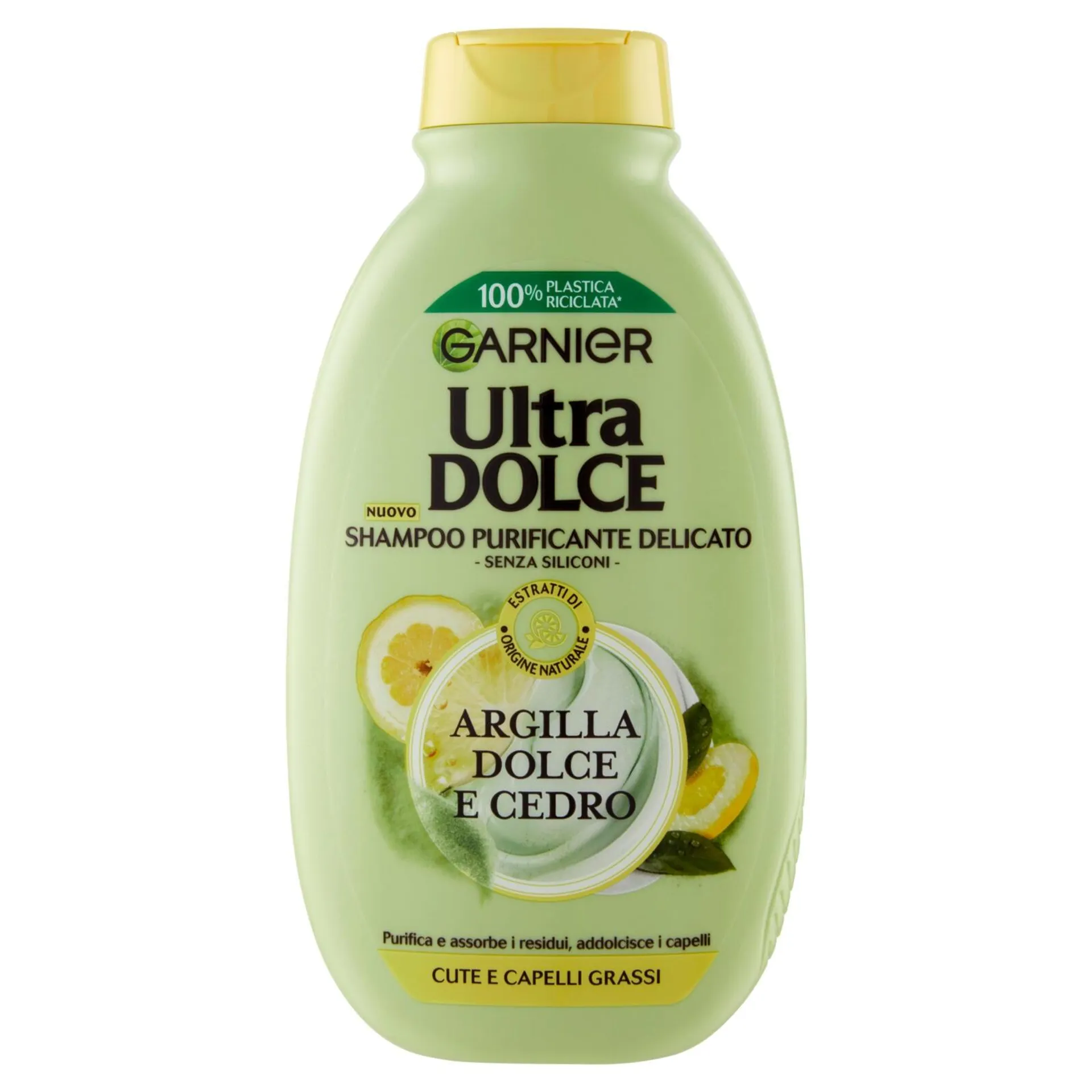 Garnier Ultra Dolce, Shampoo per Capelli che Tendono a Ingrassarsi, Argilla e Cedro, 250 ml