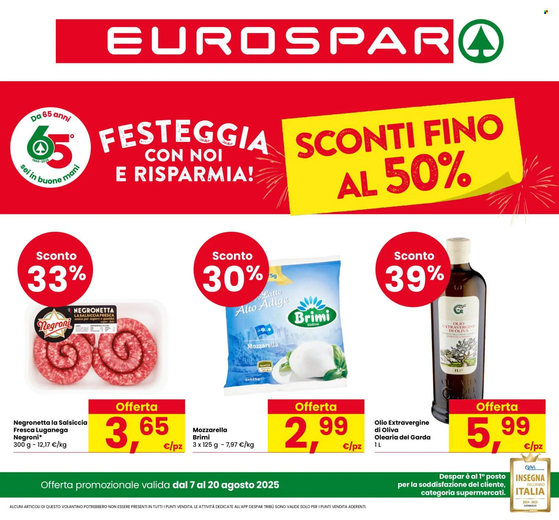 Volantino Eurospar da 7 agosto a 20 agosto di 2025 - Pagina del volantino 1