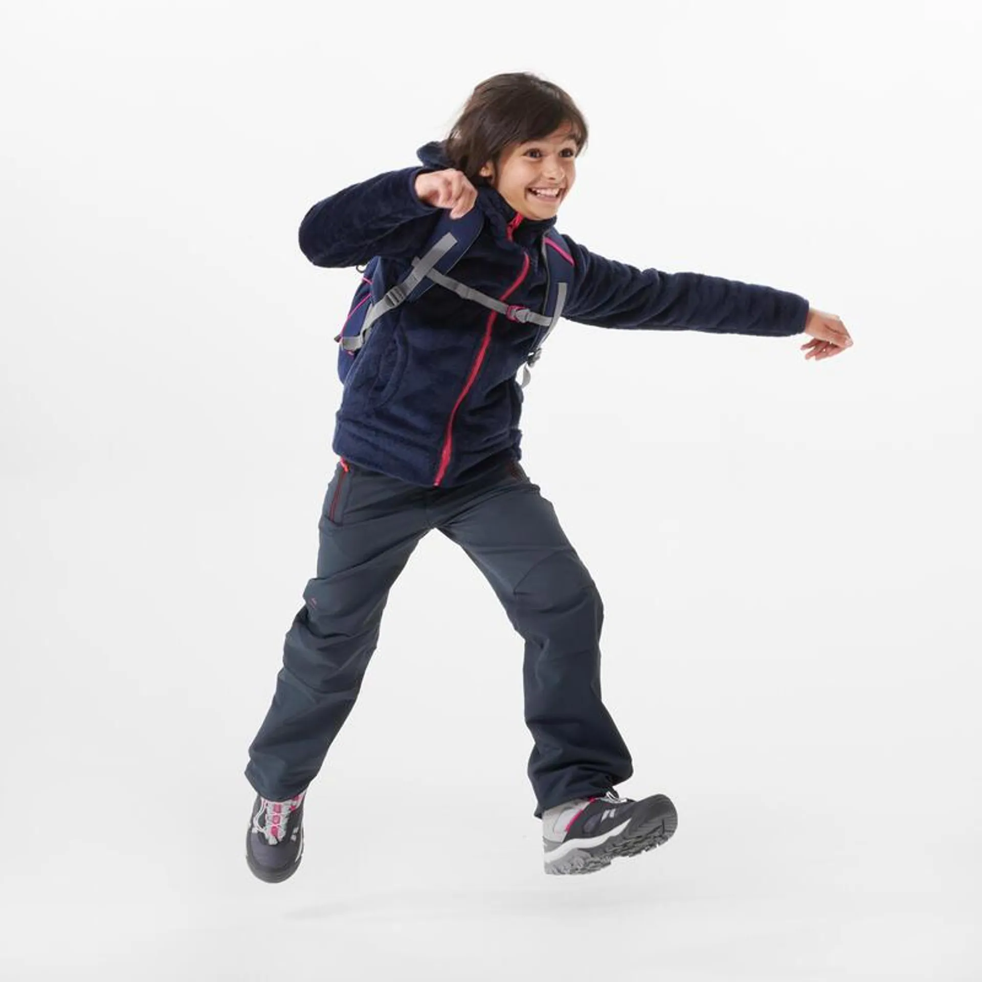 Kids’ Warm Hiking Fleece Jacket - MH500 Aged 7-15 - Navy Blue
