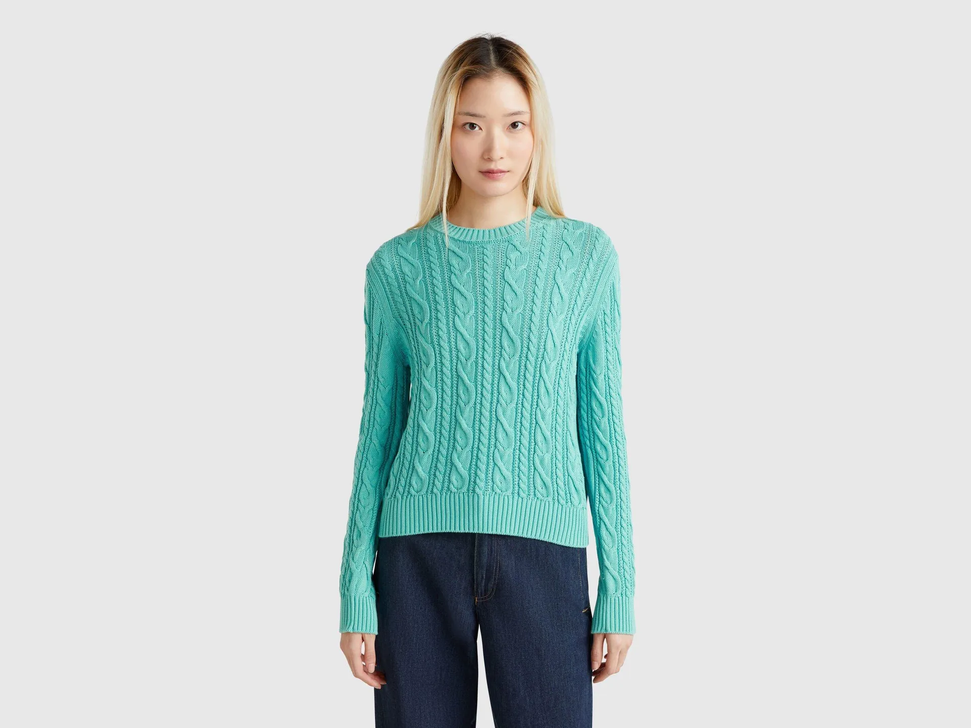 Maglia a trecce 100% cotone