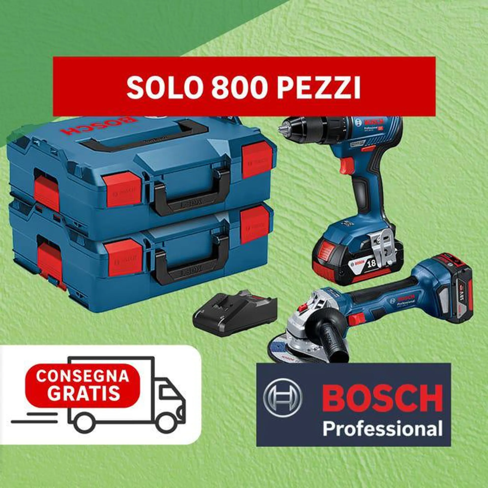 Set di elettroutensili a batteria BOSCH PROFESSIONAL 18 V, 4 Ah, 2 batterie Vedi i dettagli del prodotto