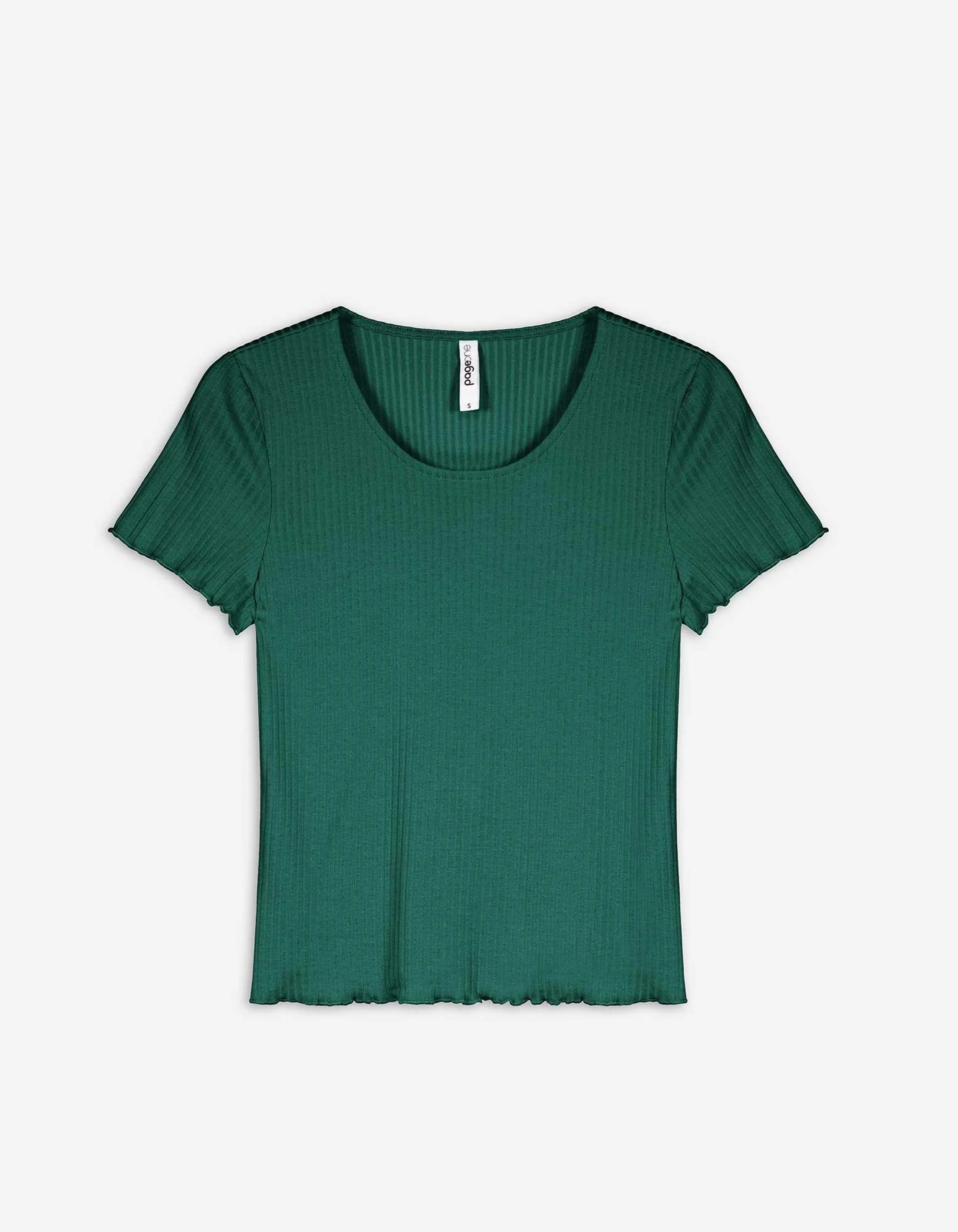 T-shirt - Orlo a conchiglia - verde scuro