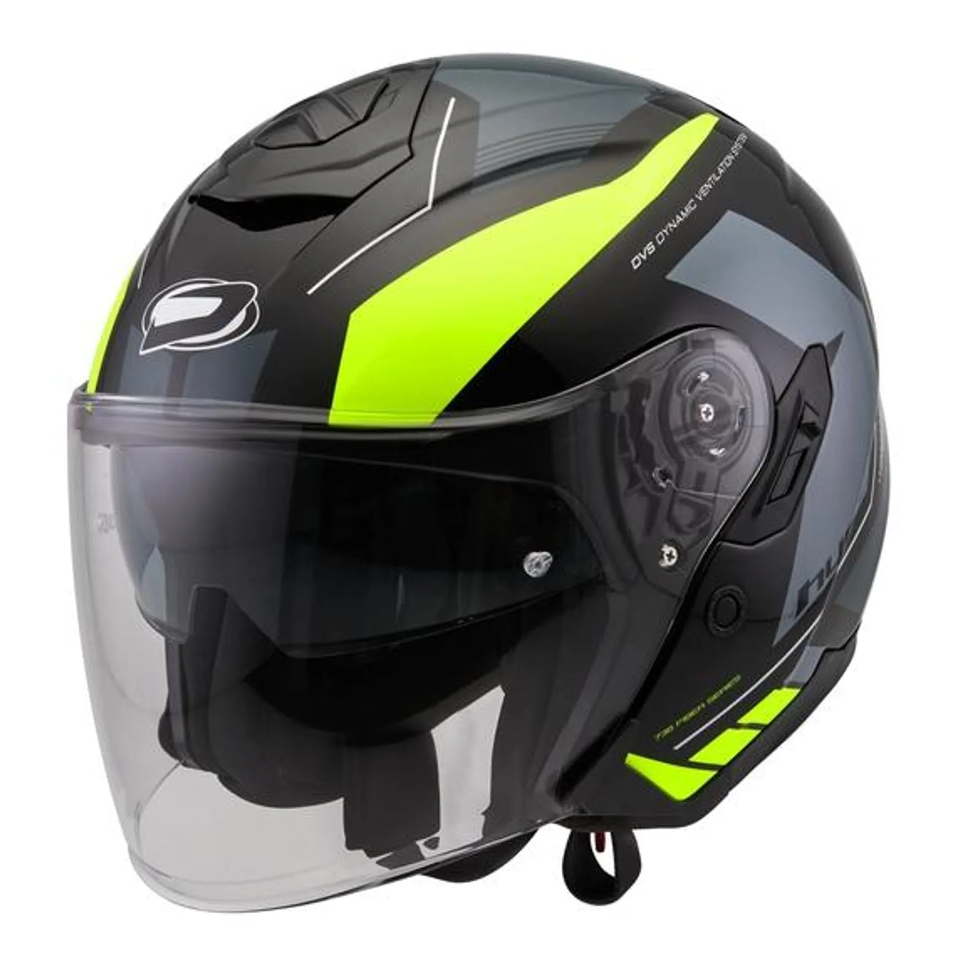 Casco jet HP3.85 - Globe nero/grigio/giallo fluo