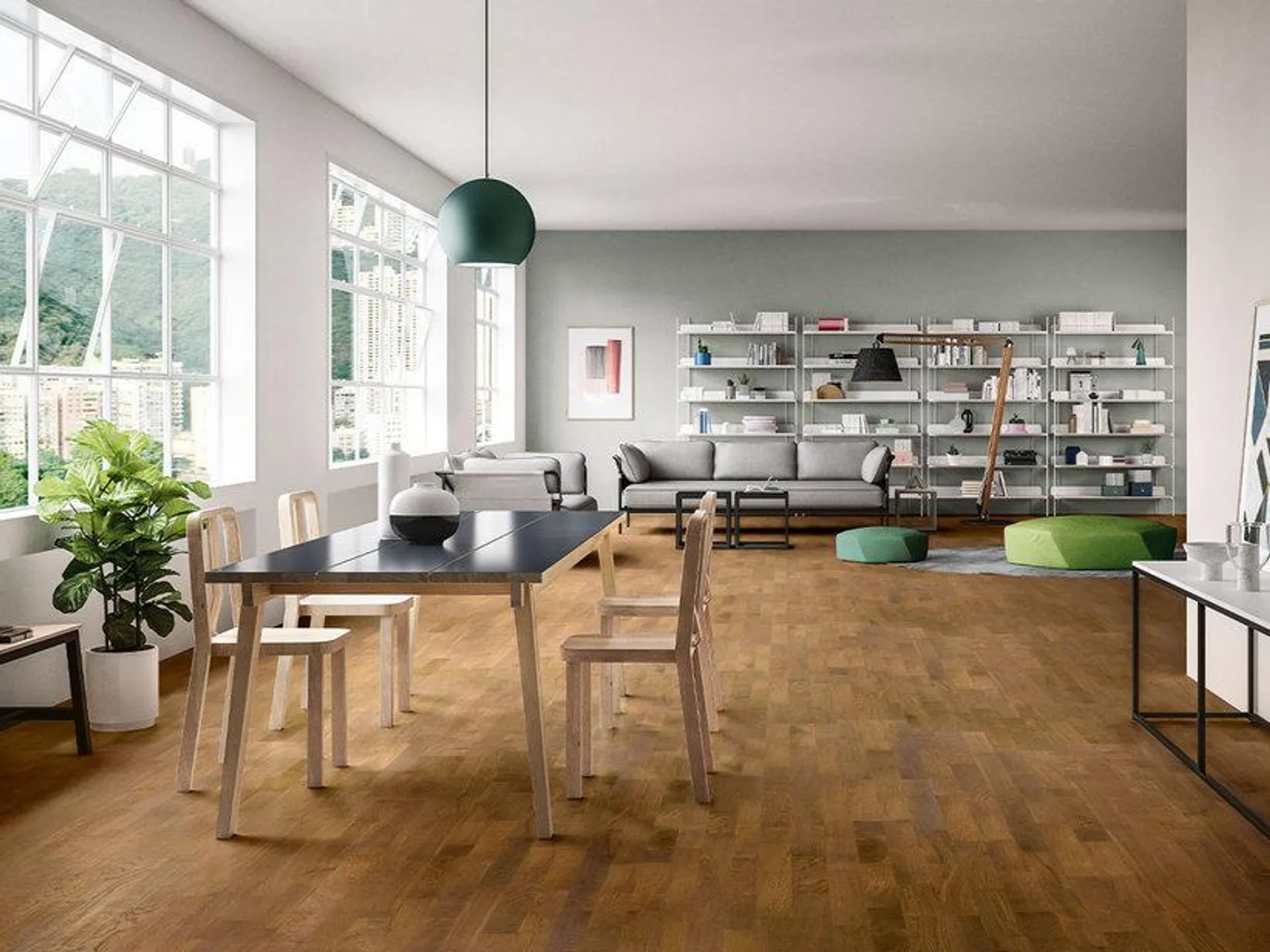 Parquet 3 Strip Rovere Spazzolato Verniciato Opaco - Honey Molti