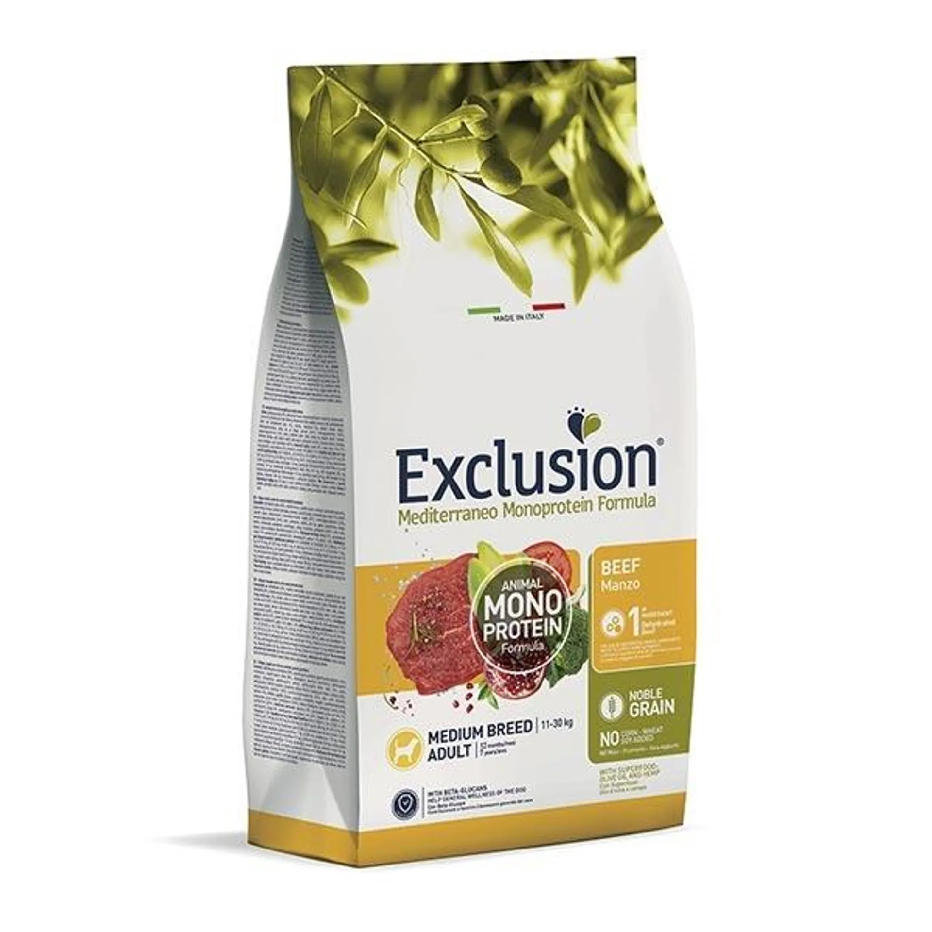 Exclusion - Mediterraneo Monoprotein Adult Medium Breed con Manzo