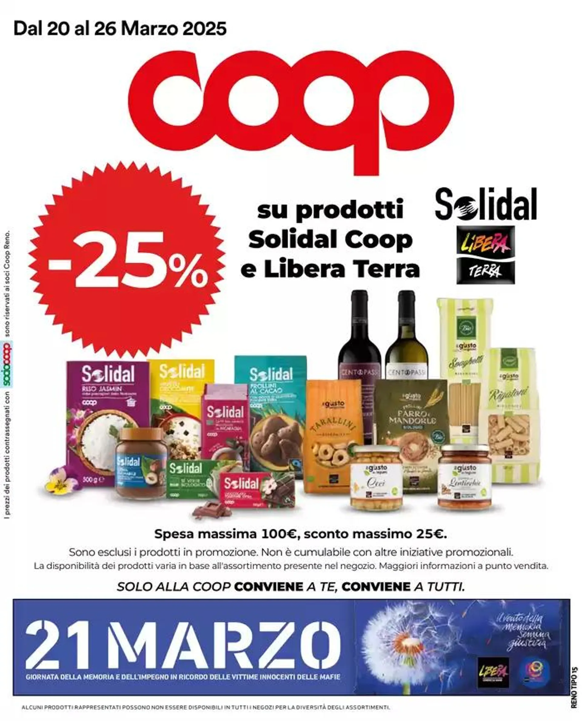 25% su prodotti solidal Coop e libera terra - 1
