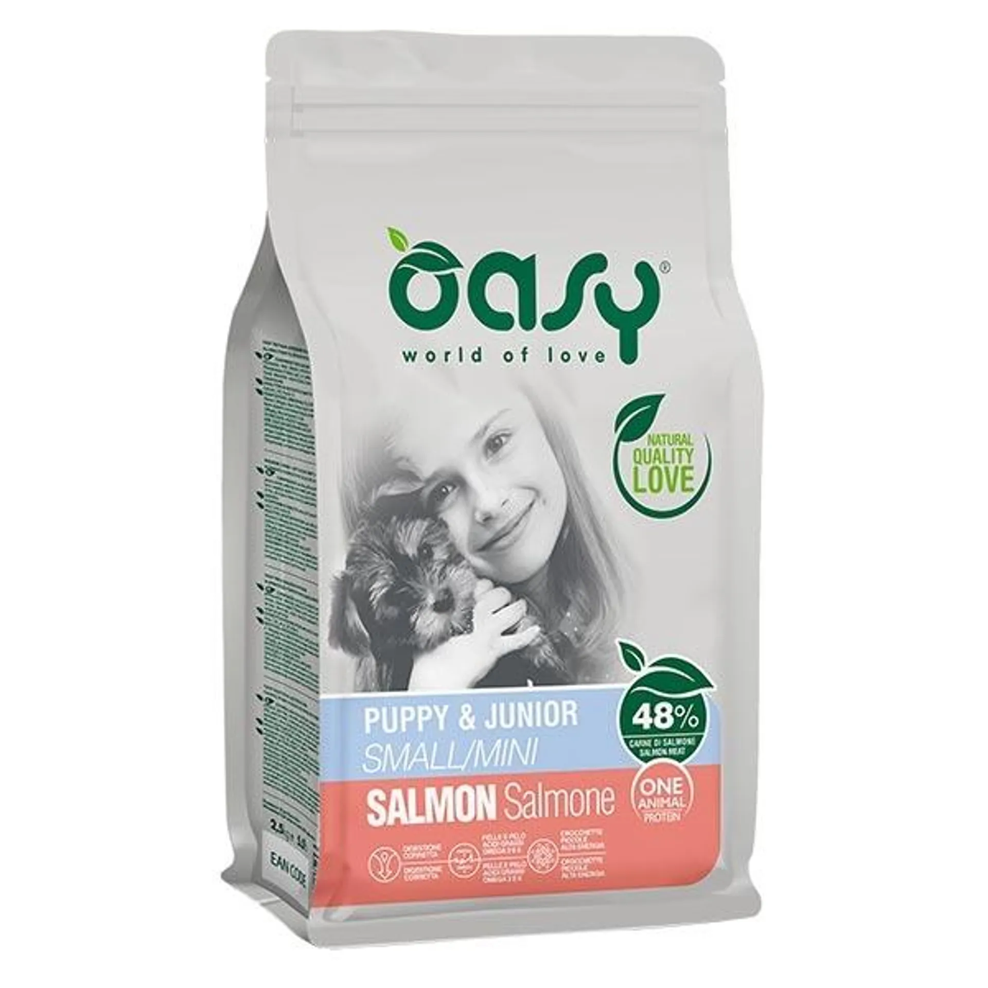 Oasy - One Animal Protein Puppy & Junior Mini Salmone