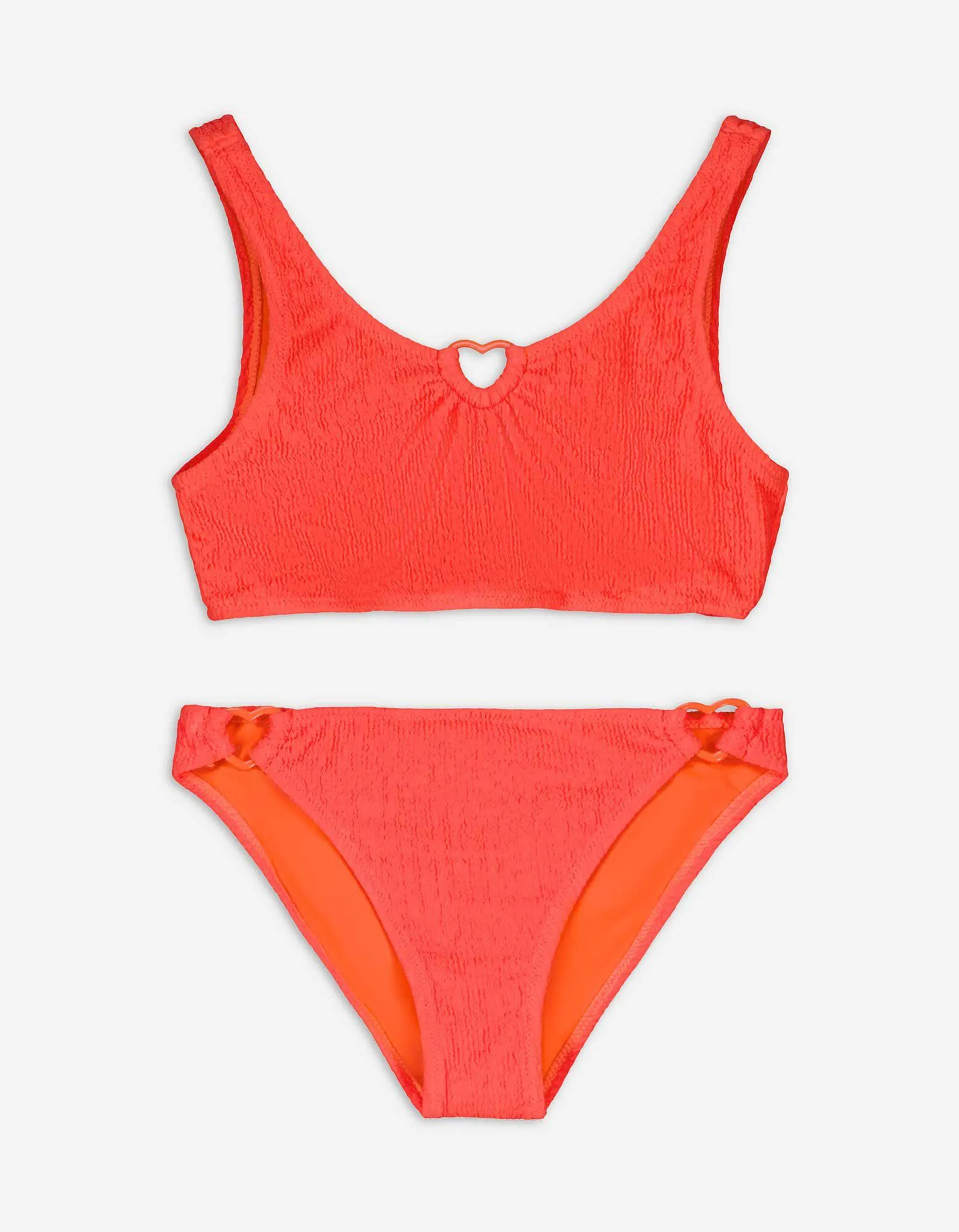Set top e slip bikini - A costine - arancione
