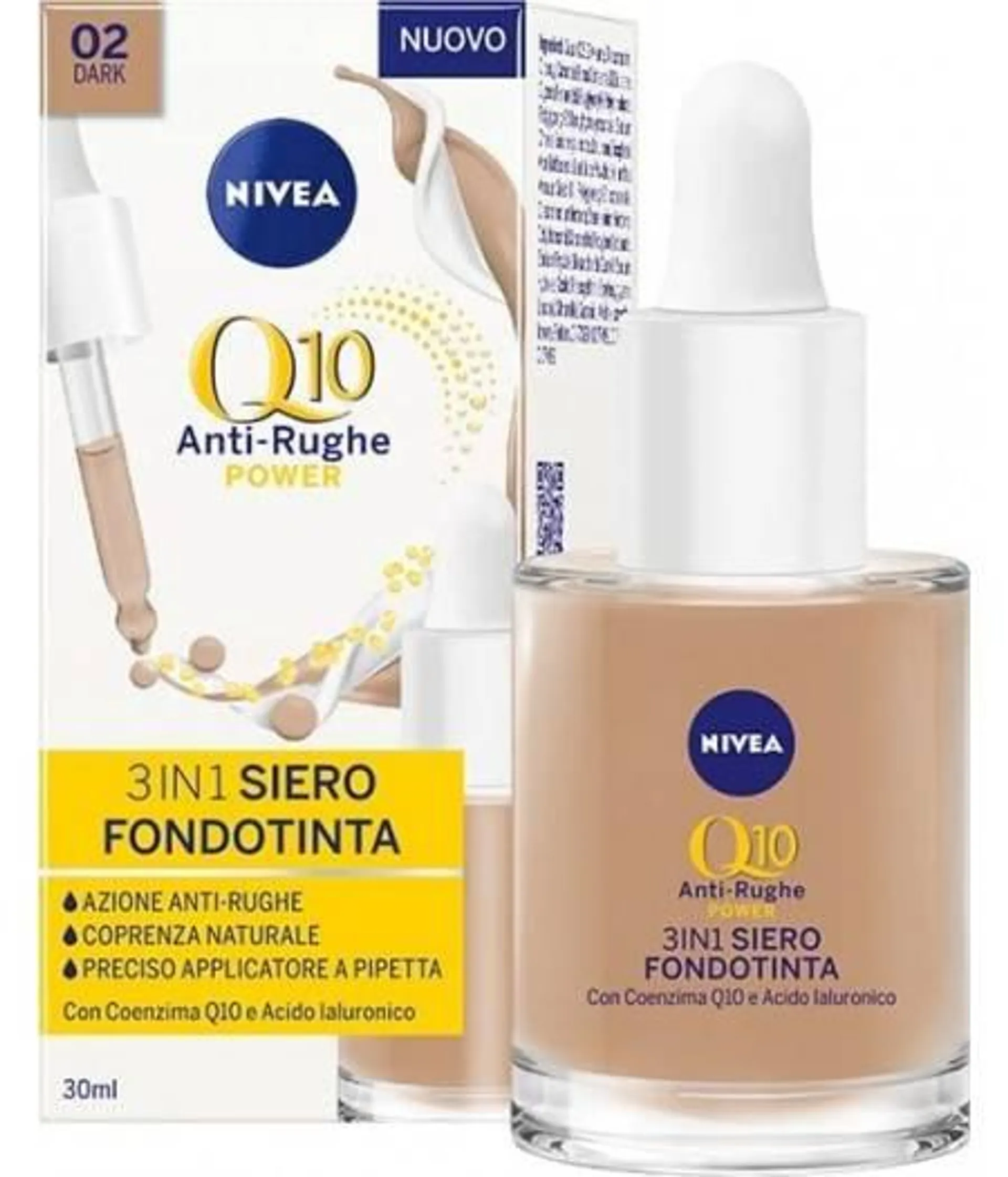 Nivea Q10 Anti-Rughe Power 3in1 Siero Fondotinta Dark