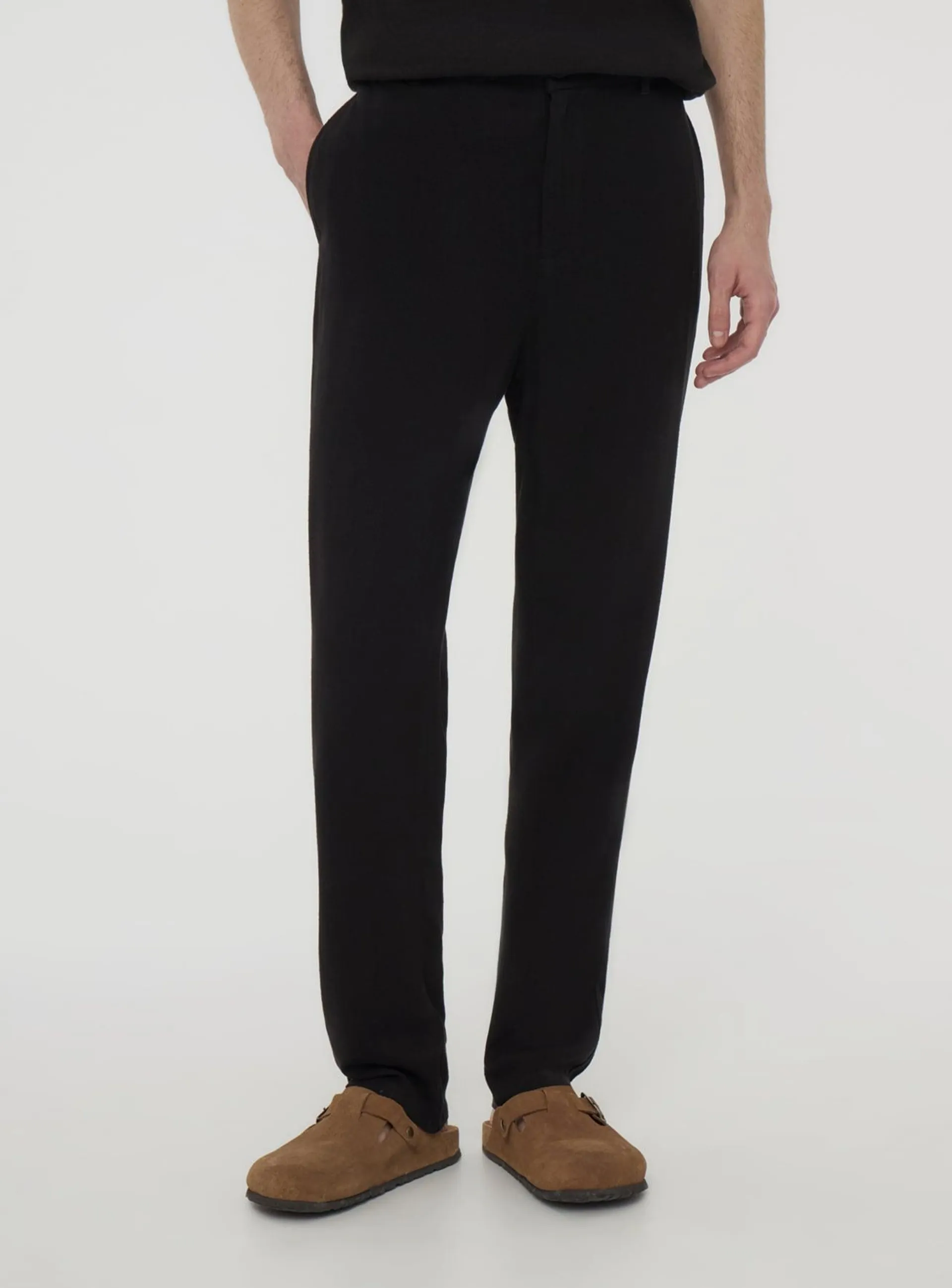 Pantaloni chino in misto lino Nero