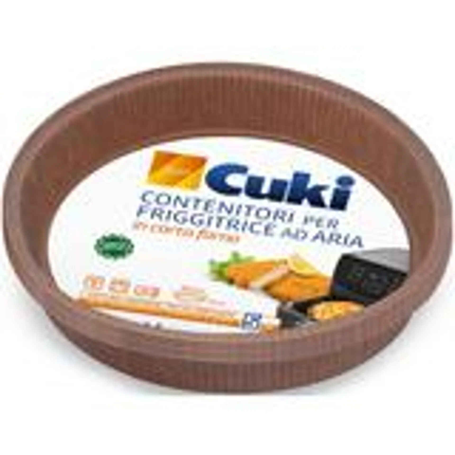 CUKI CONTENITORI PER FRIGGITRICE AD ARIA IN CARTA FORNO DIAMETRO 20,5 CM ALTEZZA 3 CM 5 PEZZI