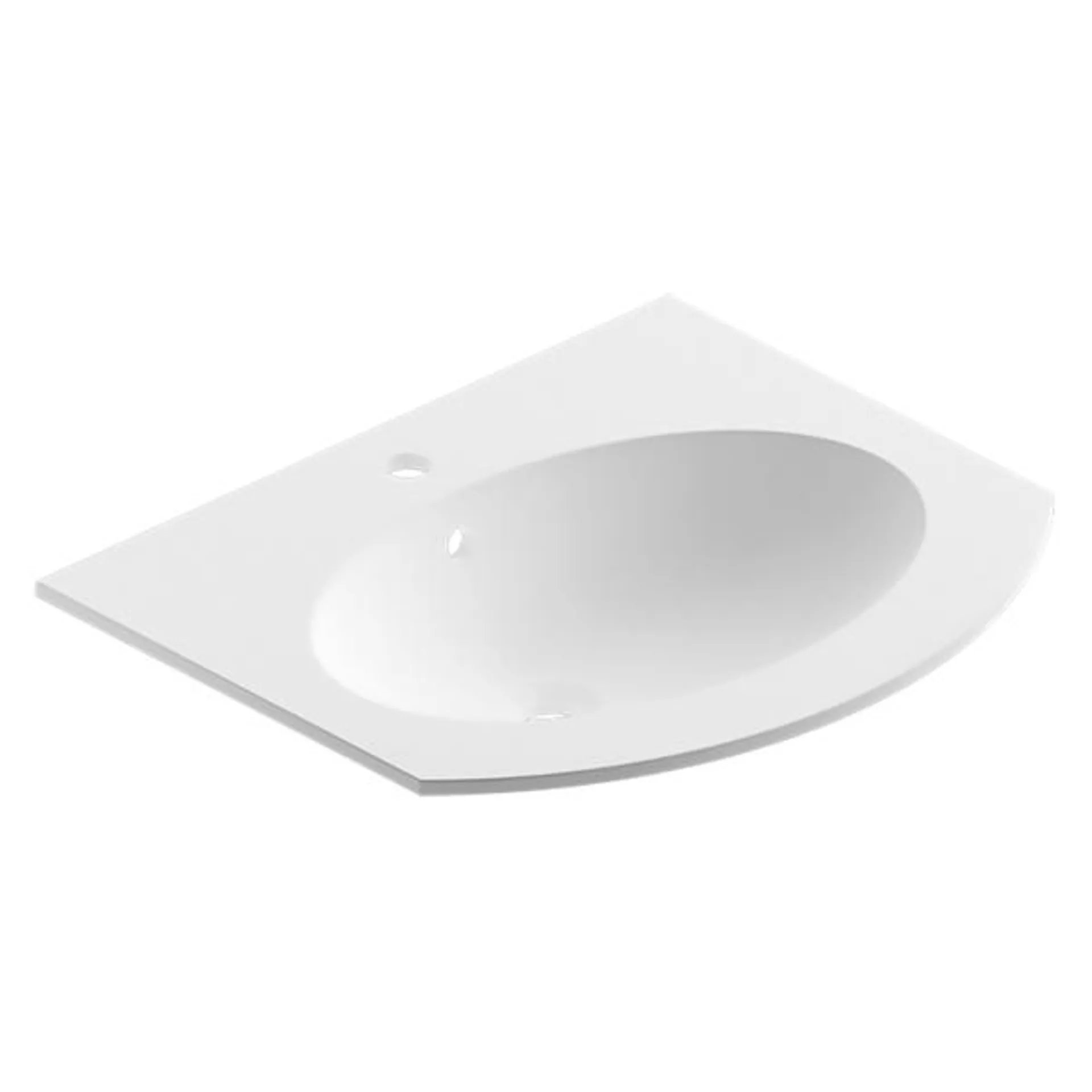 Lavabo da incasso modul round in mineral marmo bianco matt 1 vasca 60x1,2x51 cm (lxhxp)