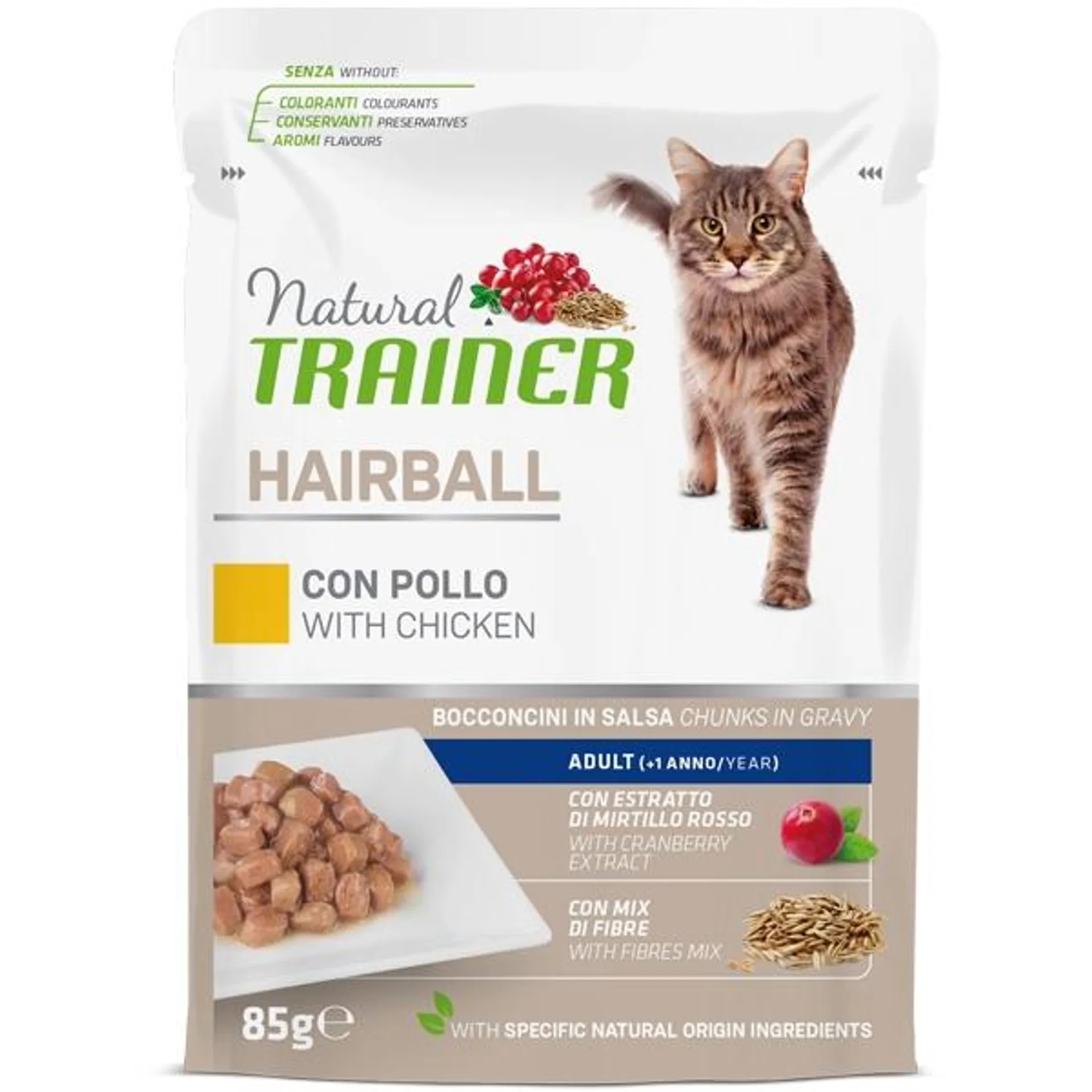 Trainer - Natural Hairball Adult con Pollo Bocconcini in Salsa