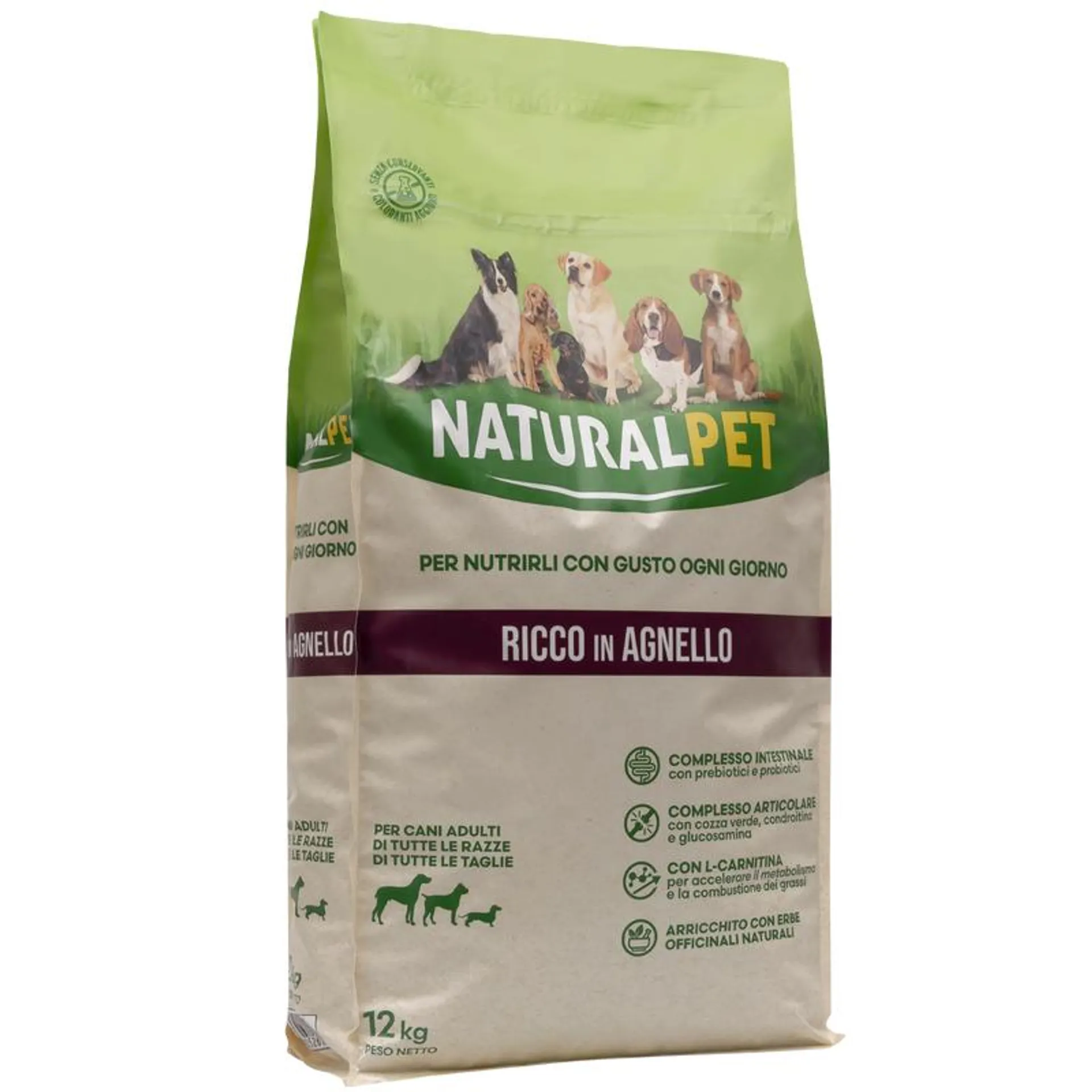 Naturalpet Dog Adult All Breed Ricche in Agnello 12 kg