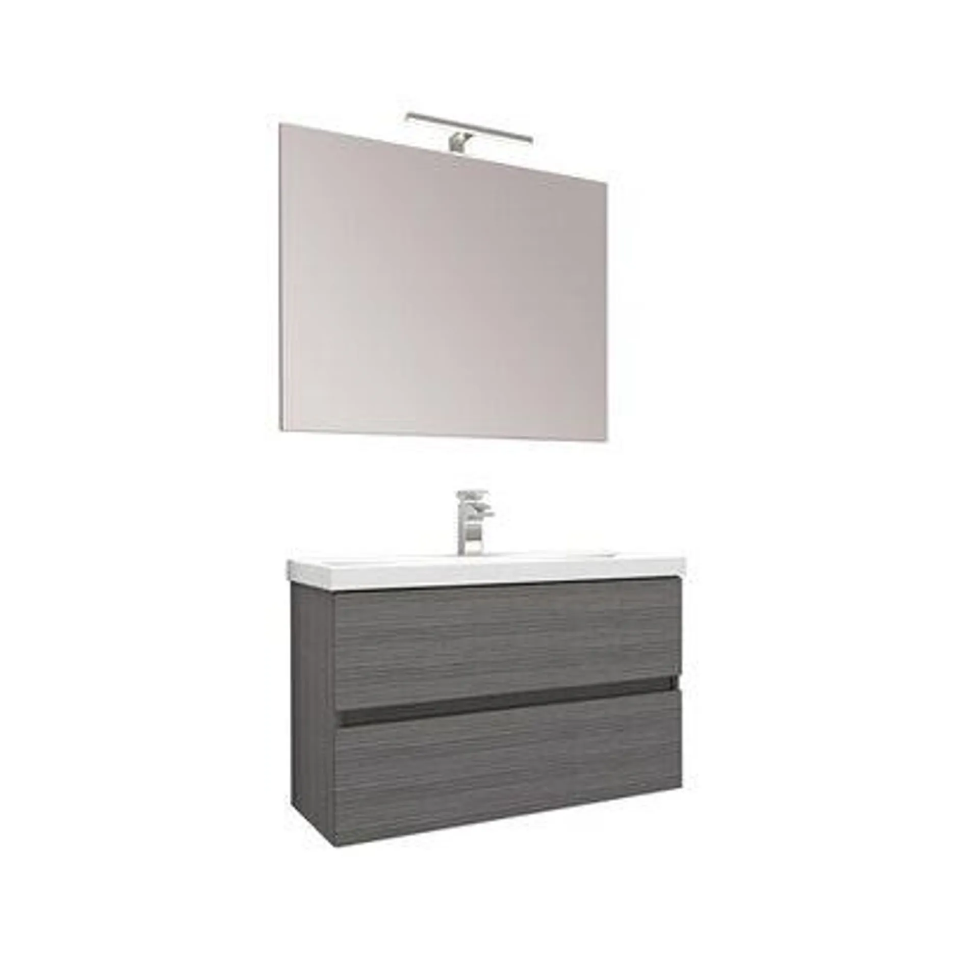 Composizione bagno 80x39 cm grigio larice