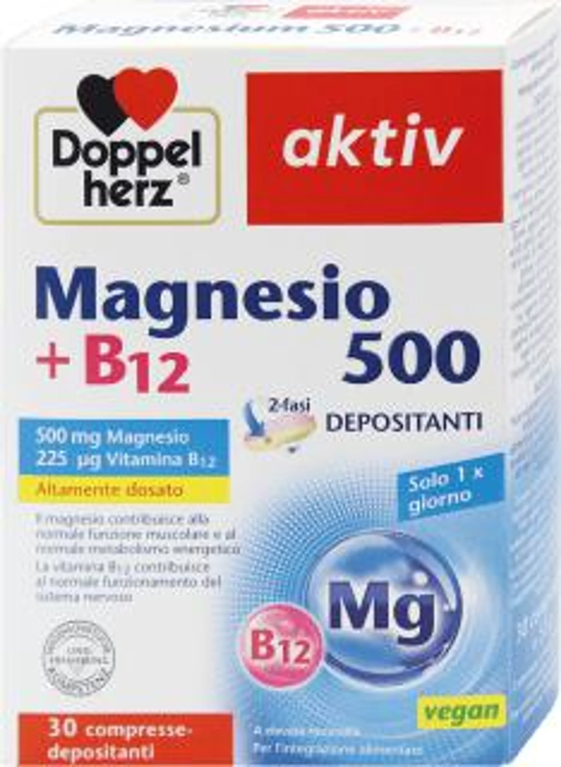 Magnesio 500 +B12, 30 pz