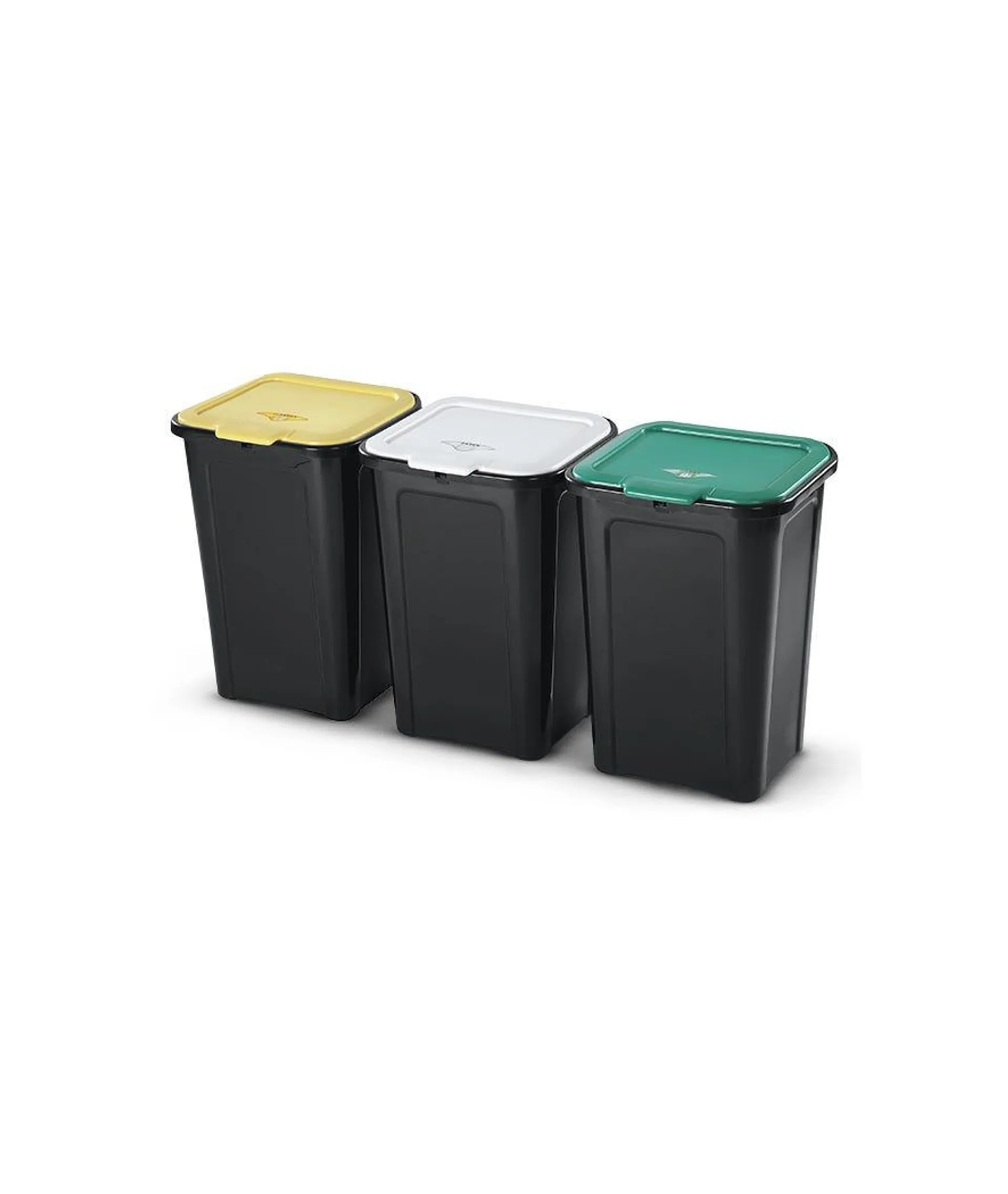 Set 3 pattumiere 45 L con manico