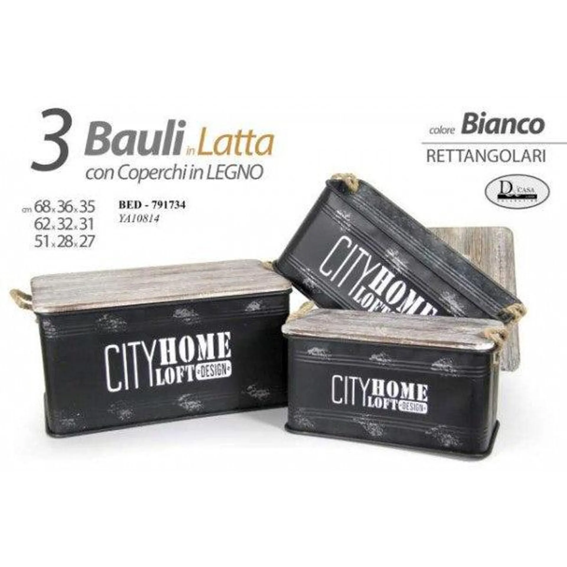 Baule Nero 791734 Piccol 51x28x27cm