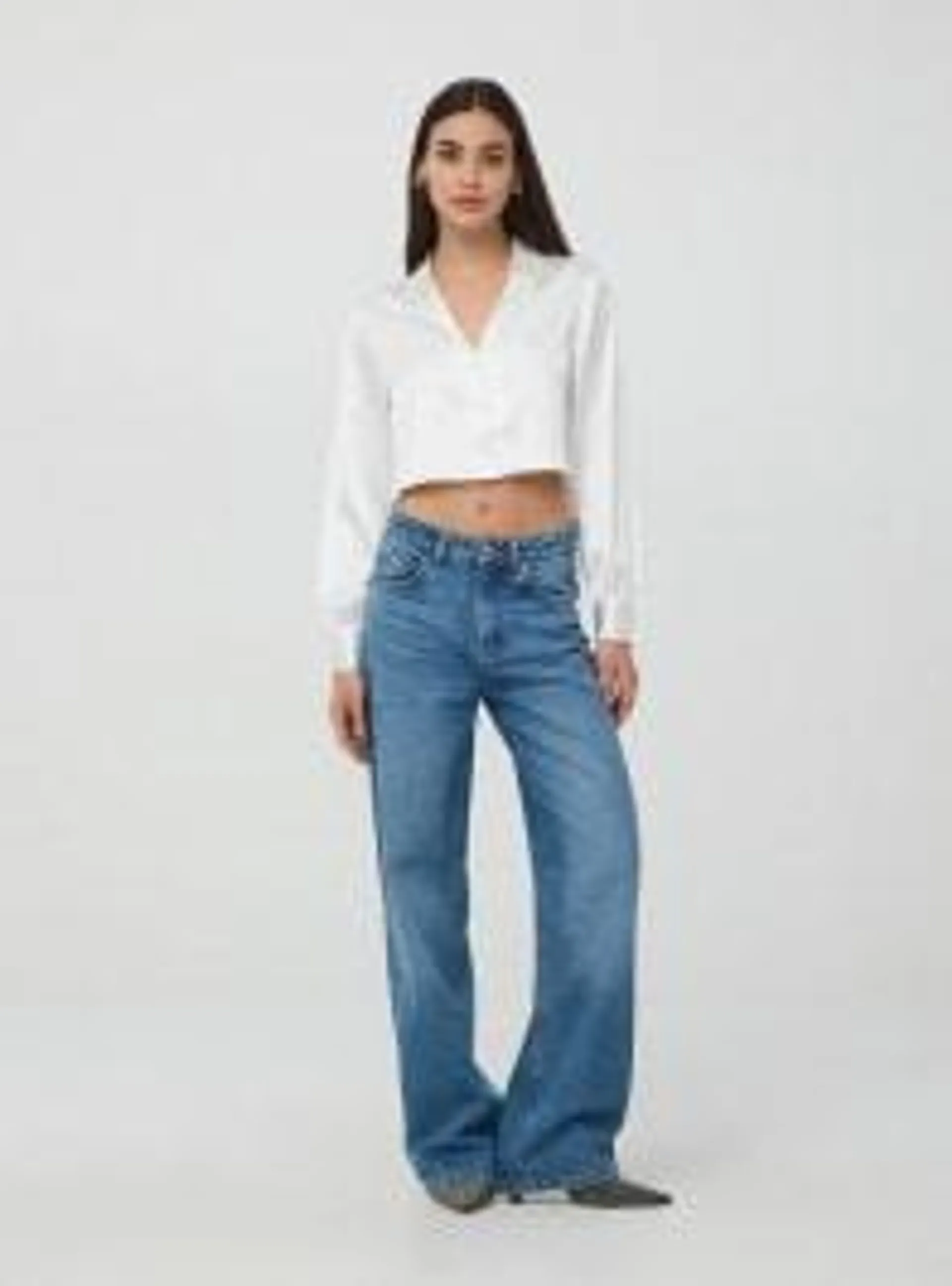 Jeans wideleg Blu denim medio