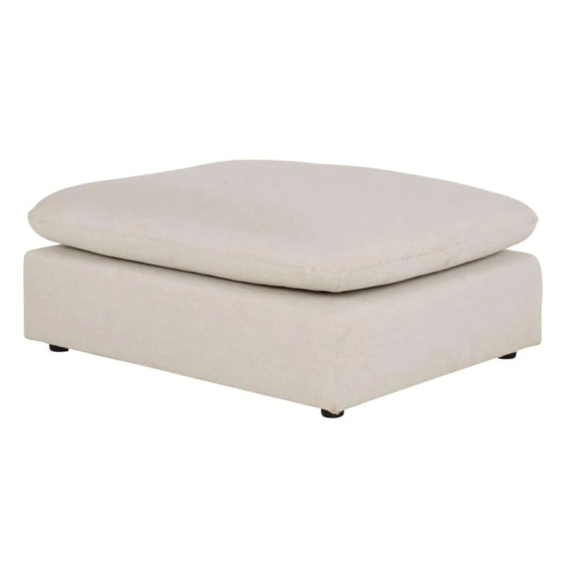 Pouf per divano componibile in tessuto riciclato beige