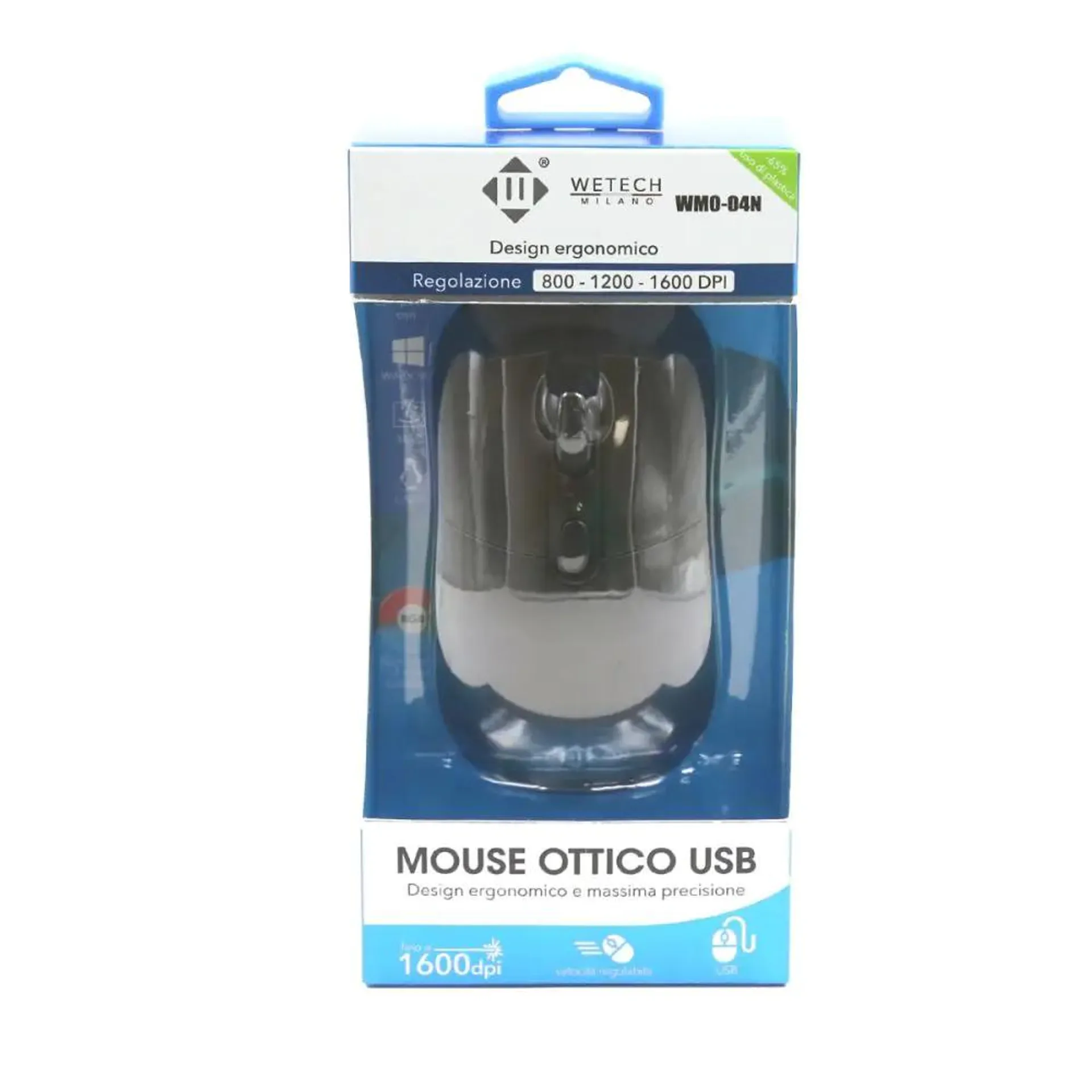 Mouse Ottico con illuminazione- USB- Nero