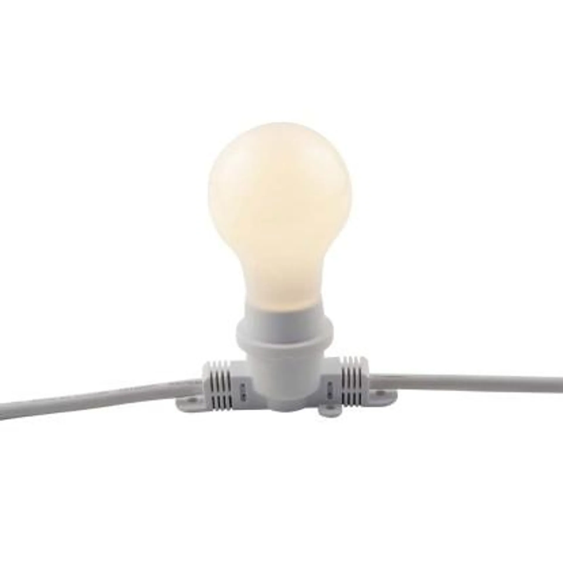 Catena luminosa 10 portalampade con attacco E27 IP44 10 m bianco