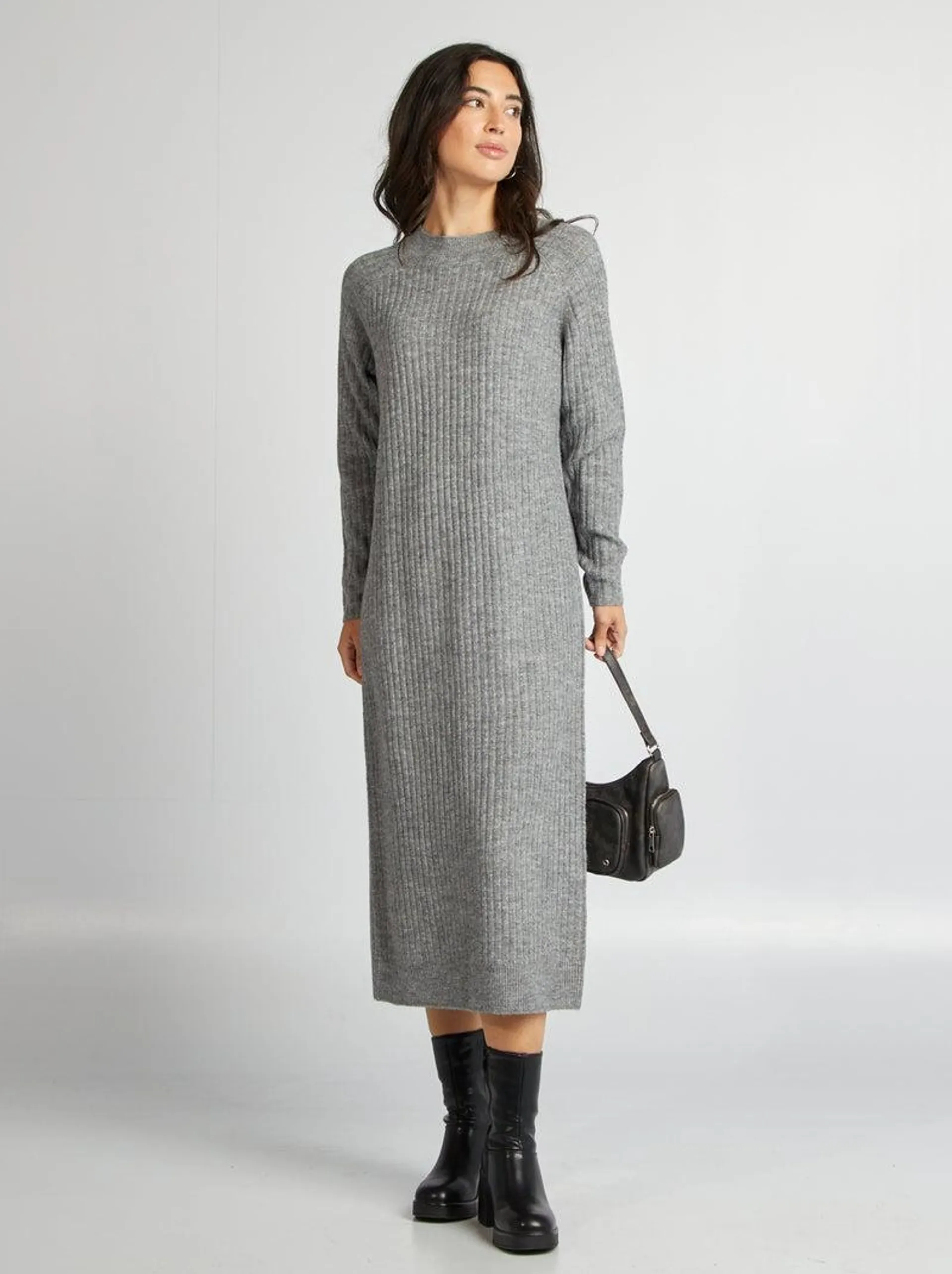 Maxi pull taglio midi - - GRIGIO