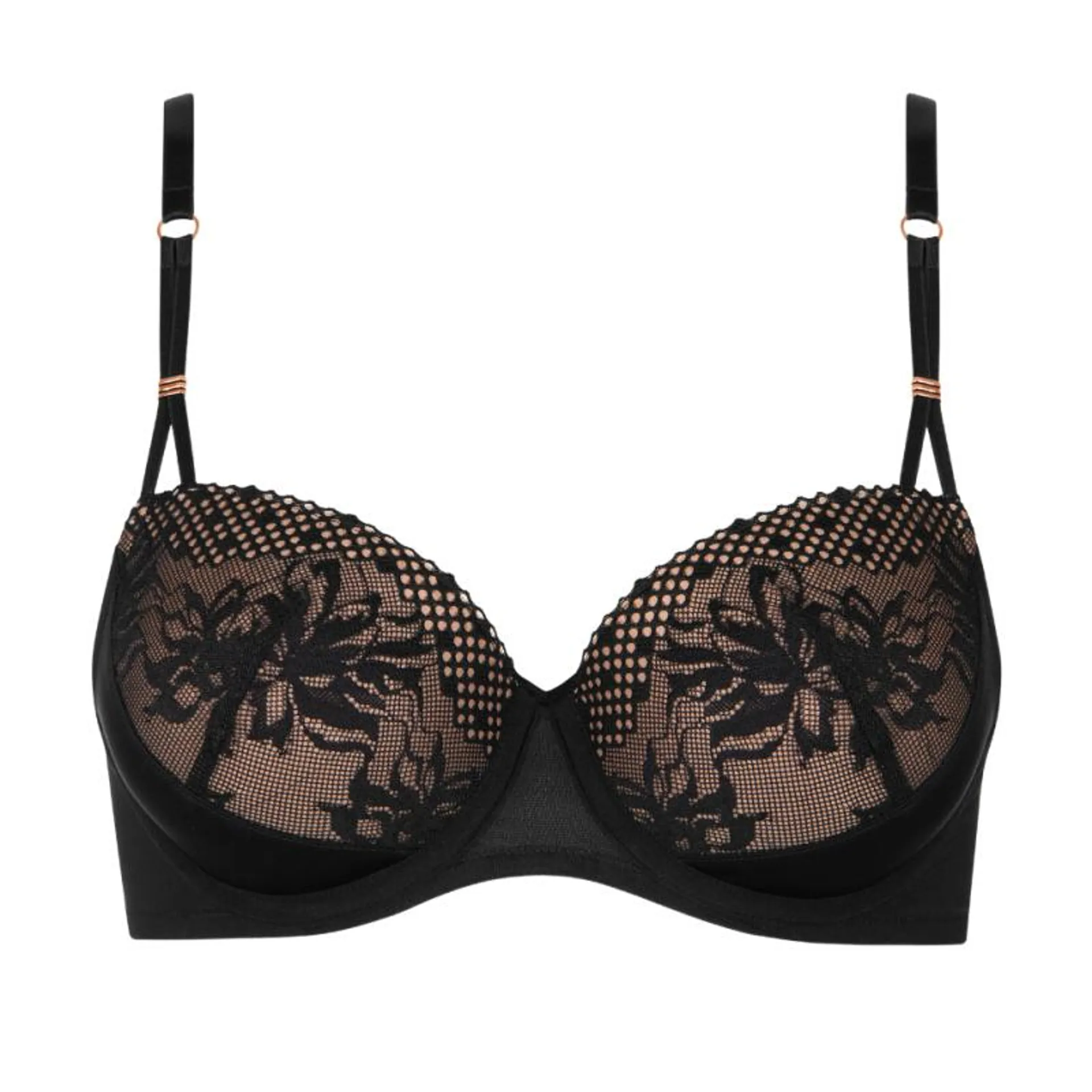 LIS-20345-02 -Reggiseno Melanie balconcino preformato con pizzo - nero