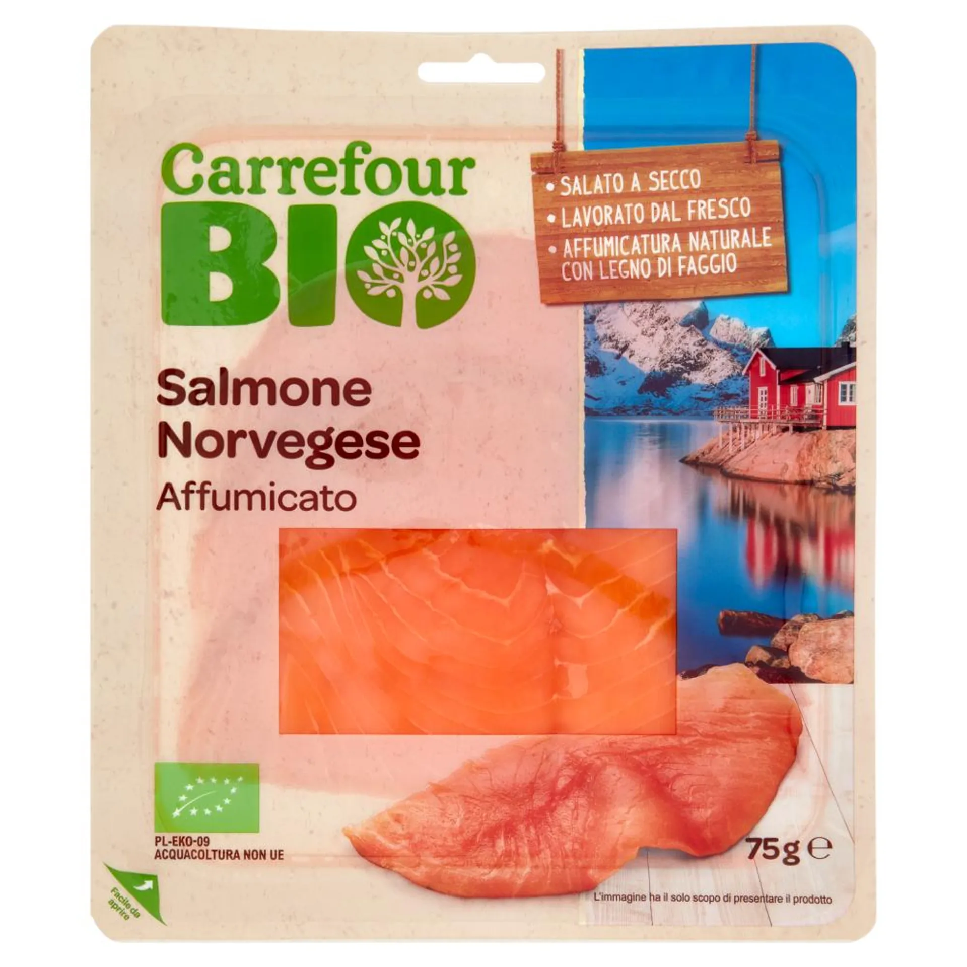 Carrefour Bio Salmone Norvegese Affumicato 75 g