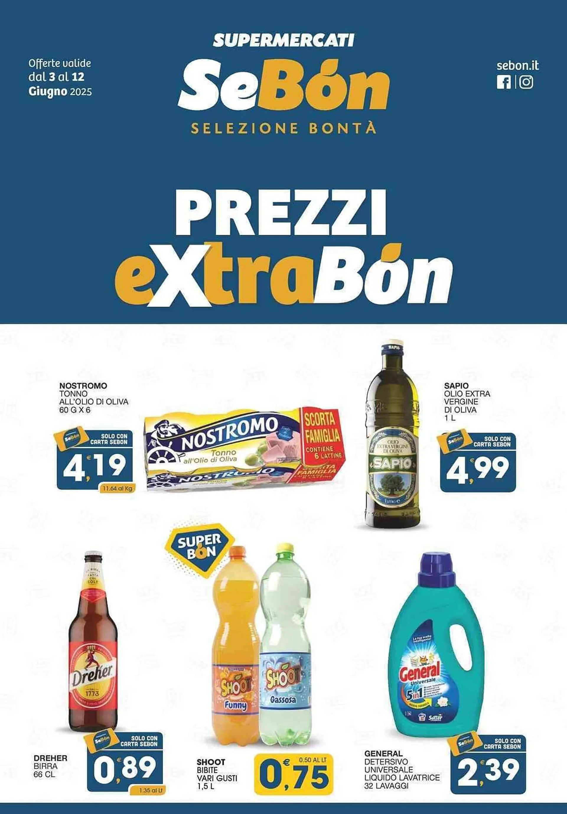 Volantino SeBón Supermercati da 3 giugno a 12 giugno di 2025 - Pagina del volantino 1