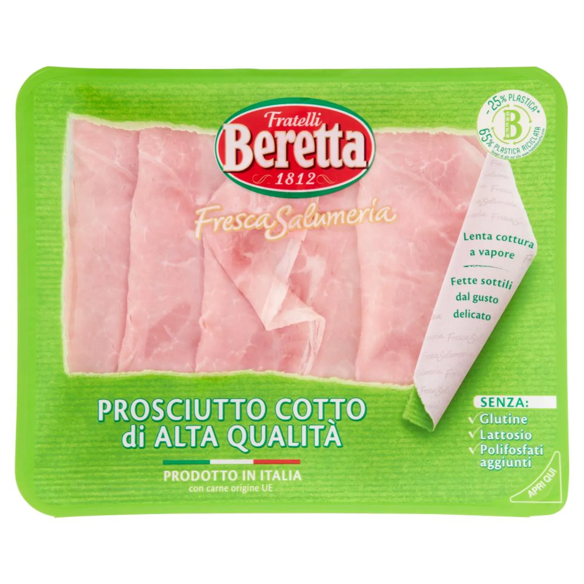 Fratelli Beretta Fresca Salumeria Prosciutto Cotto di Alta Qualità 100 g