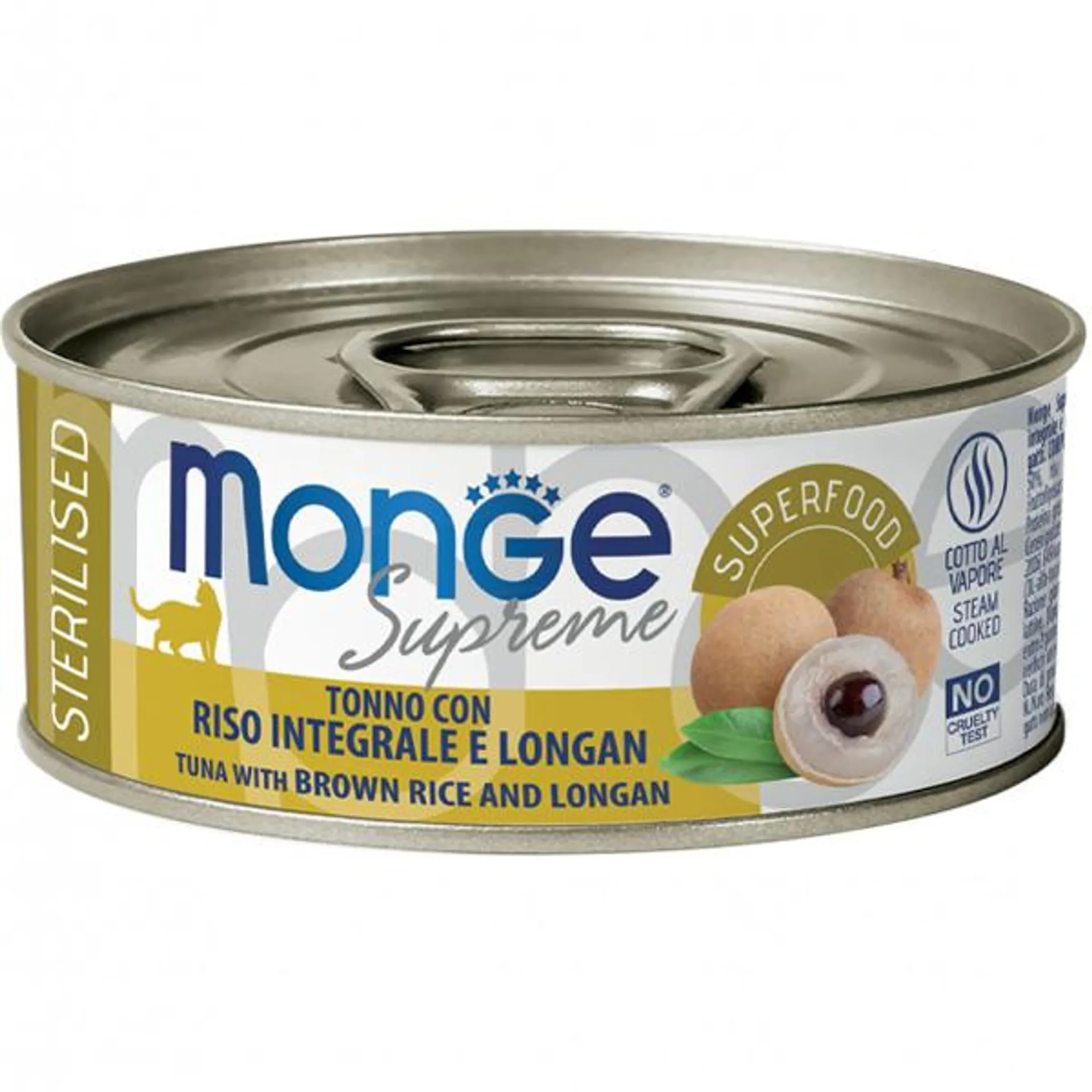 Monge - Supreme Sterilised Adult Cat Tonno Riso Integrale e Longan