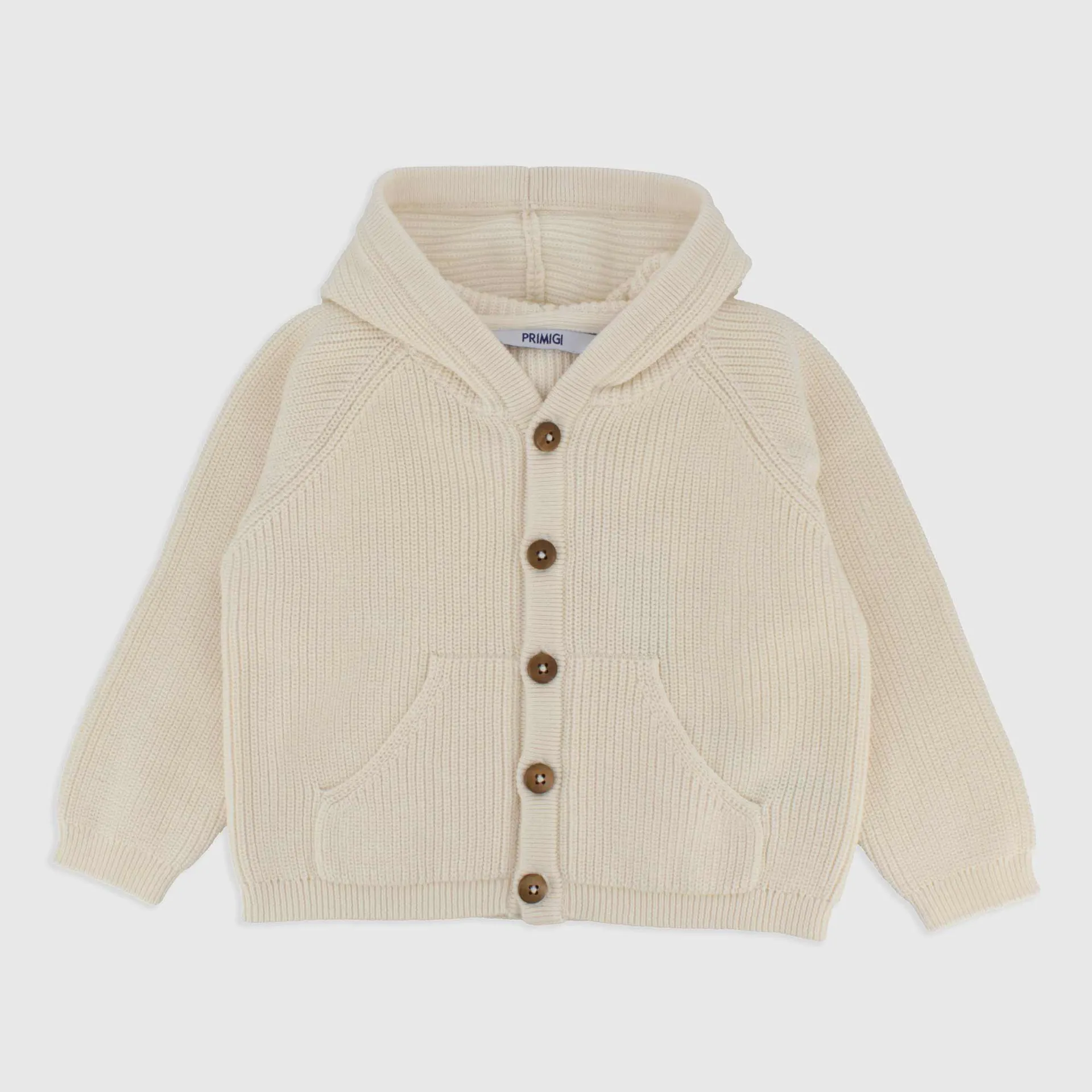 Cardigan in maglia con cappuccio da Bambino, BIANCO