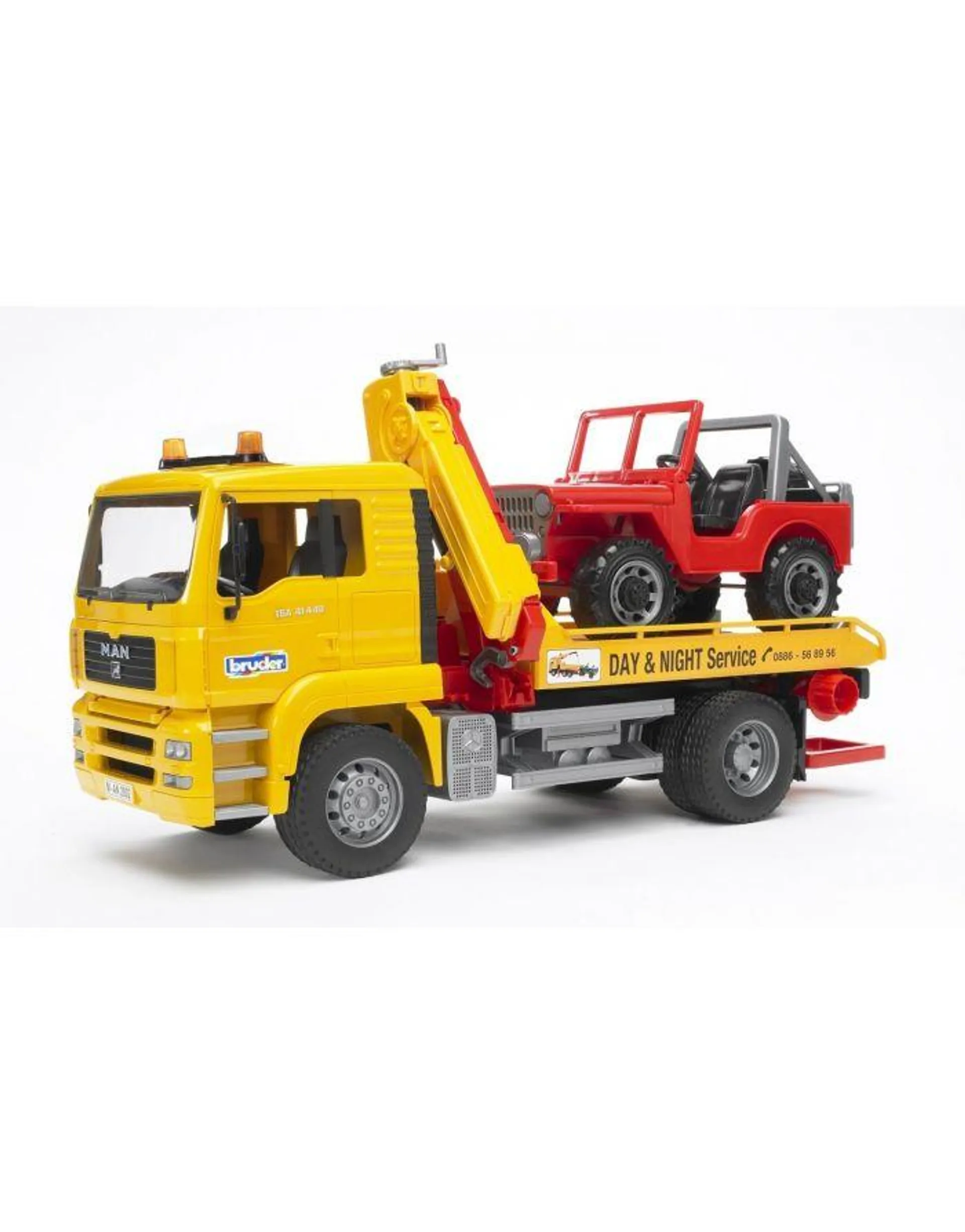 Bruder - Camion MAM TGA Trasporto Jeep