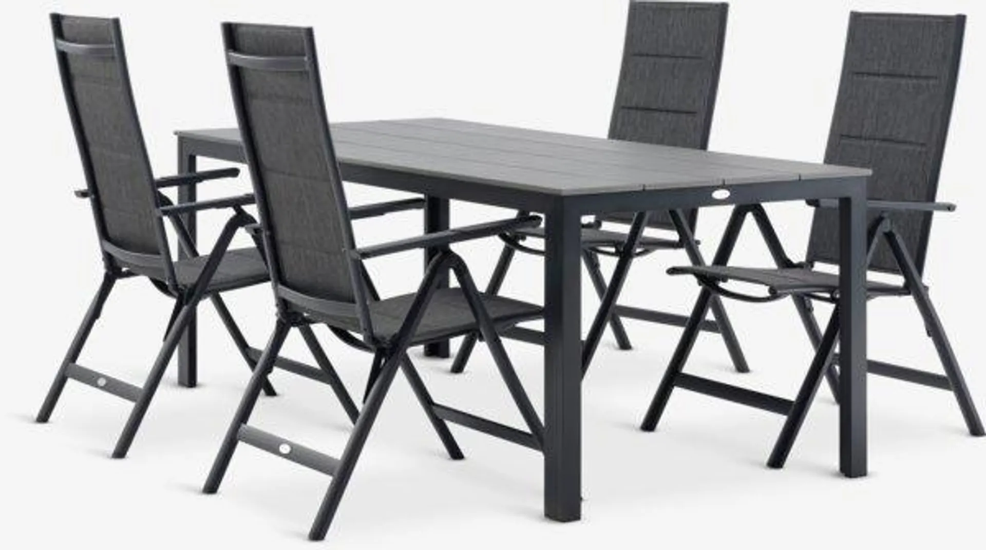 MARIELYST Tavolo L205 cm + 4 MYSEN Sedie grigio