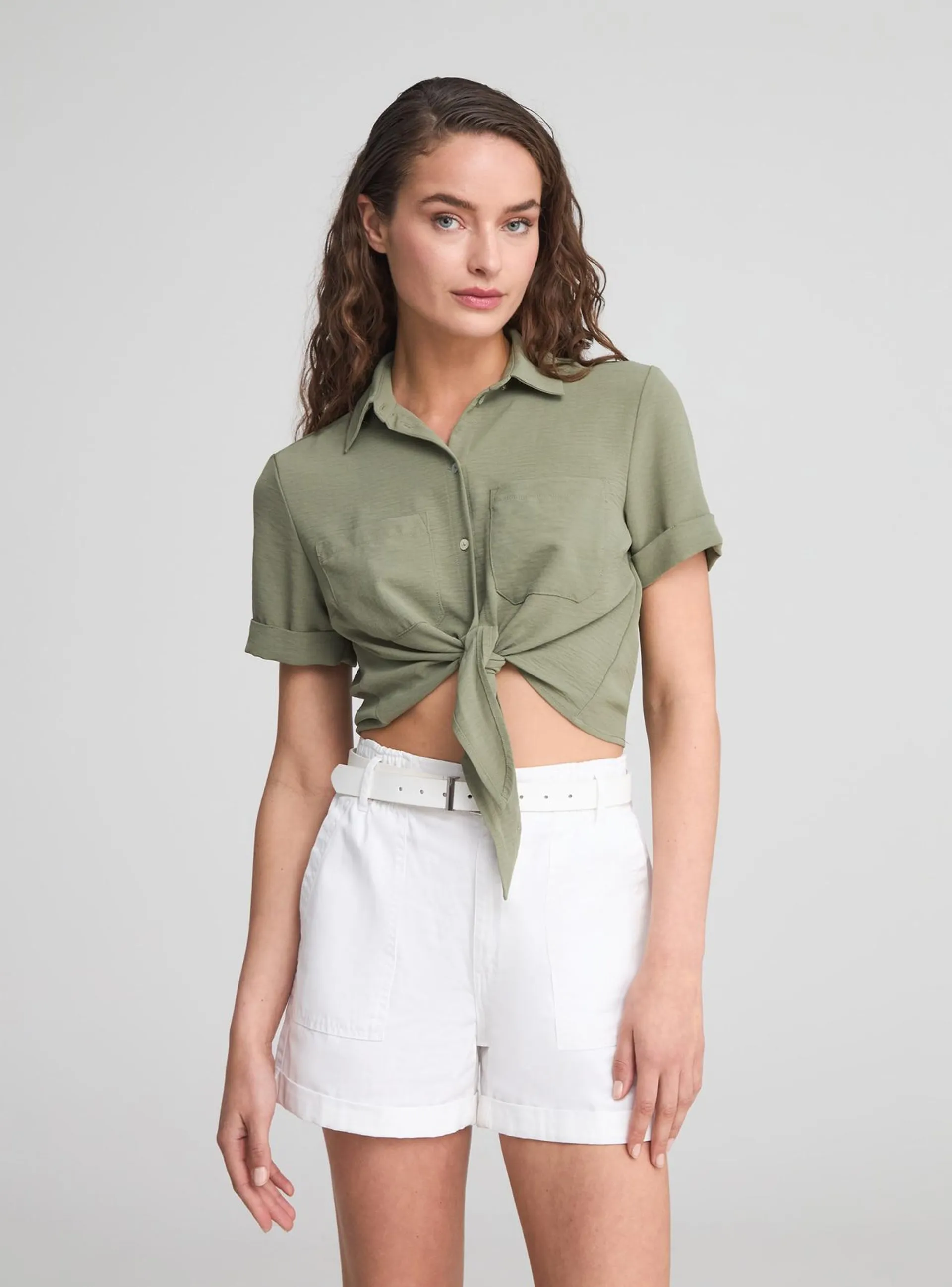 Camicia con nodo Verde militare