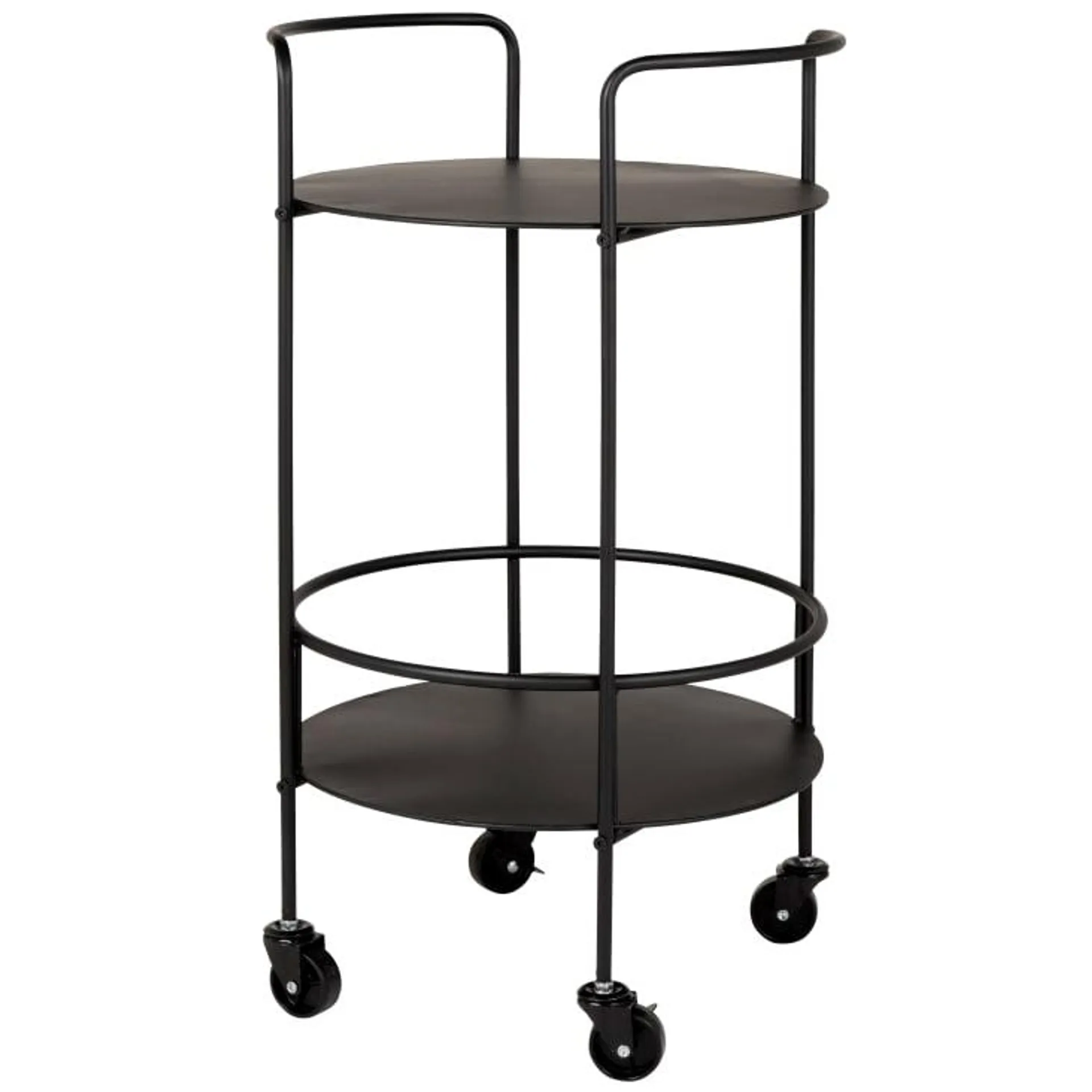 Carrello con rotelle in metallo nero