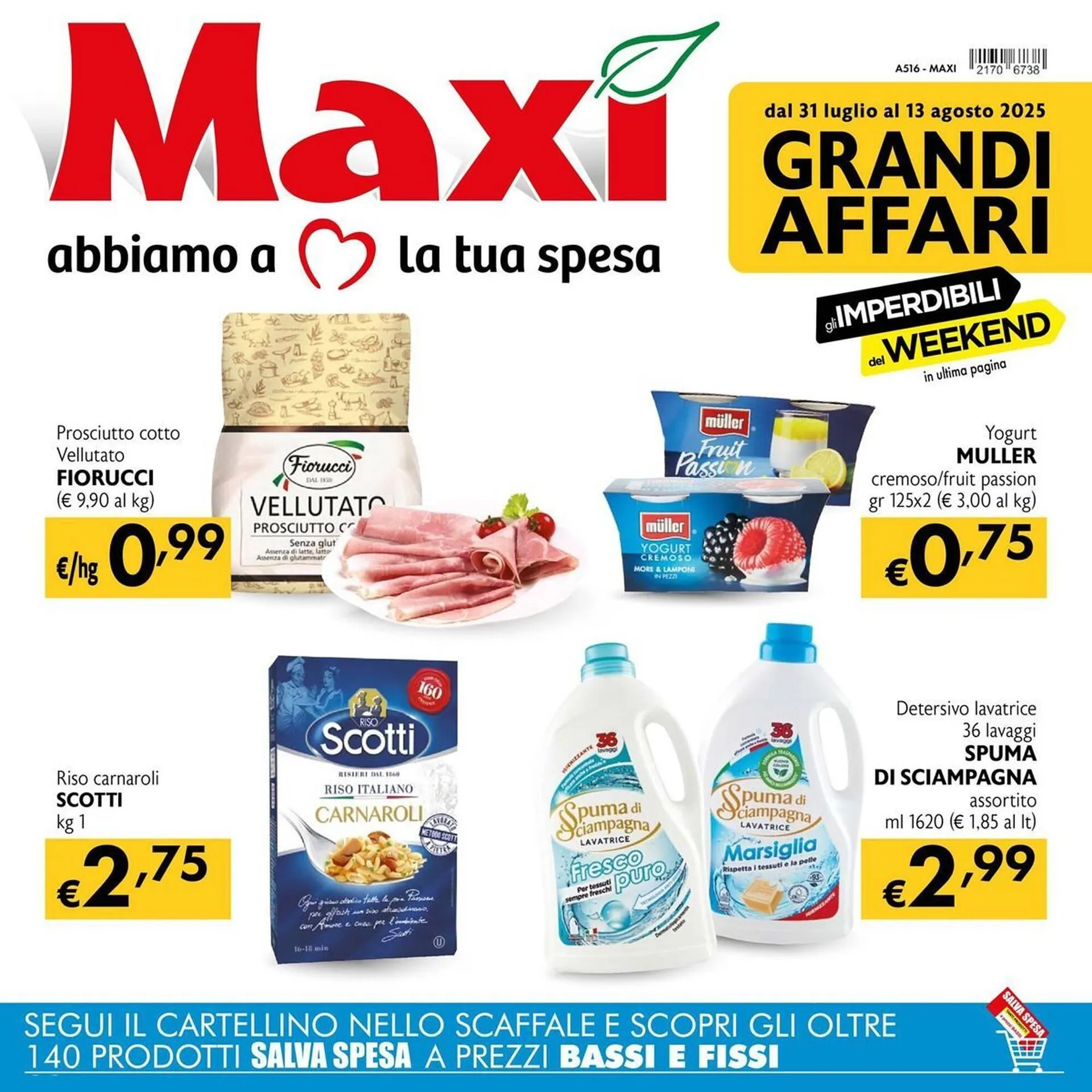 Volantino Maxi Supermercati da 31 luglio a 13 agosto di 2025 - Pagina del volantino 1