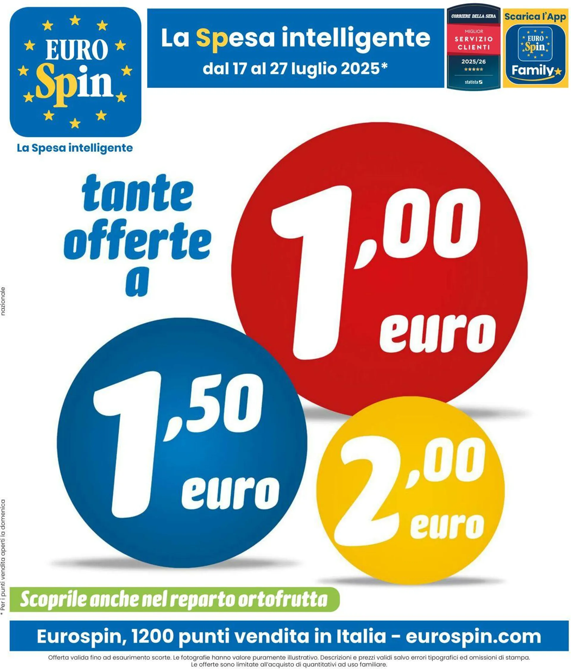 EURO Spin Volantino attuale da 17 luglio a 27 luglio di 2025 - Pagina del volantino 1