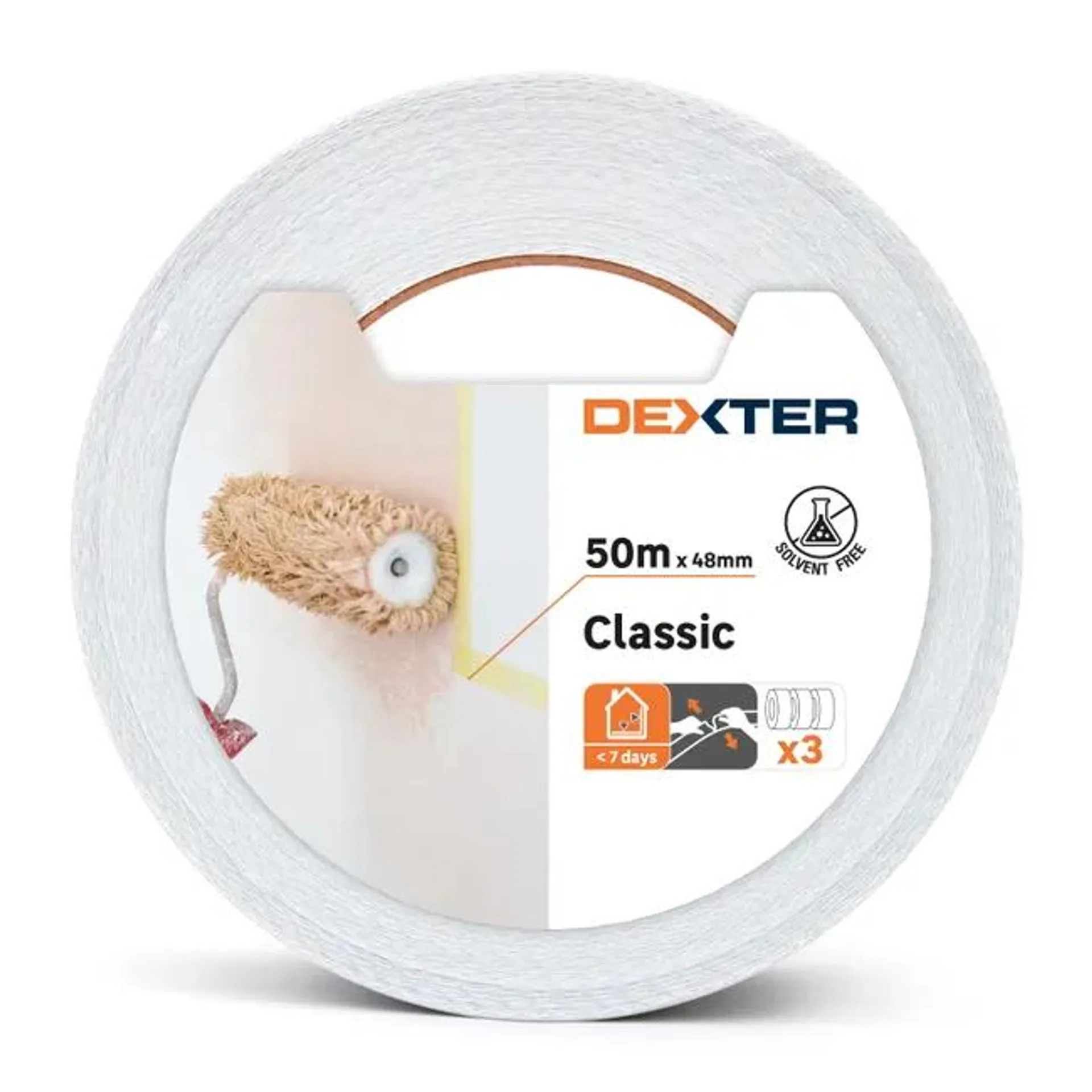 Nastro per mascheratura DEXTER set 3 pz 50 m x 48 mm superfici lisce